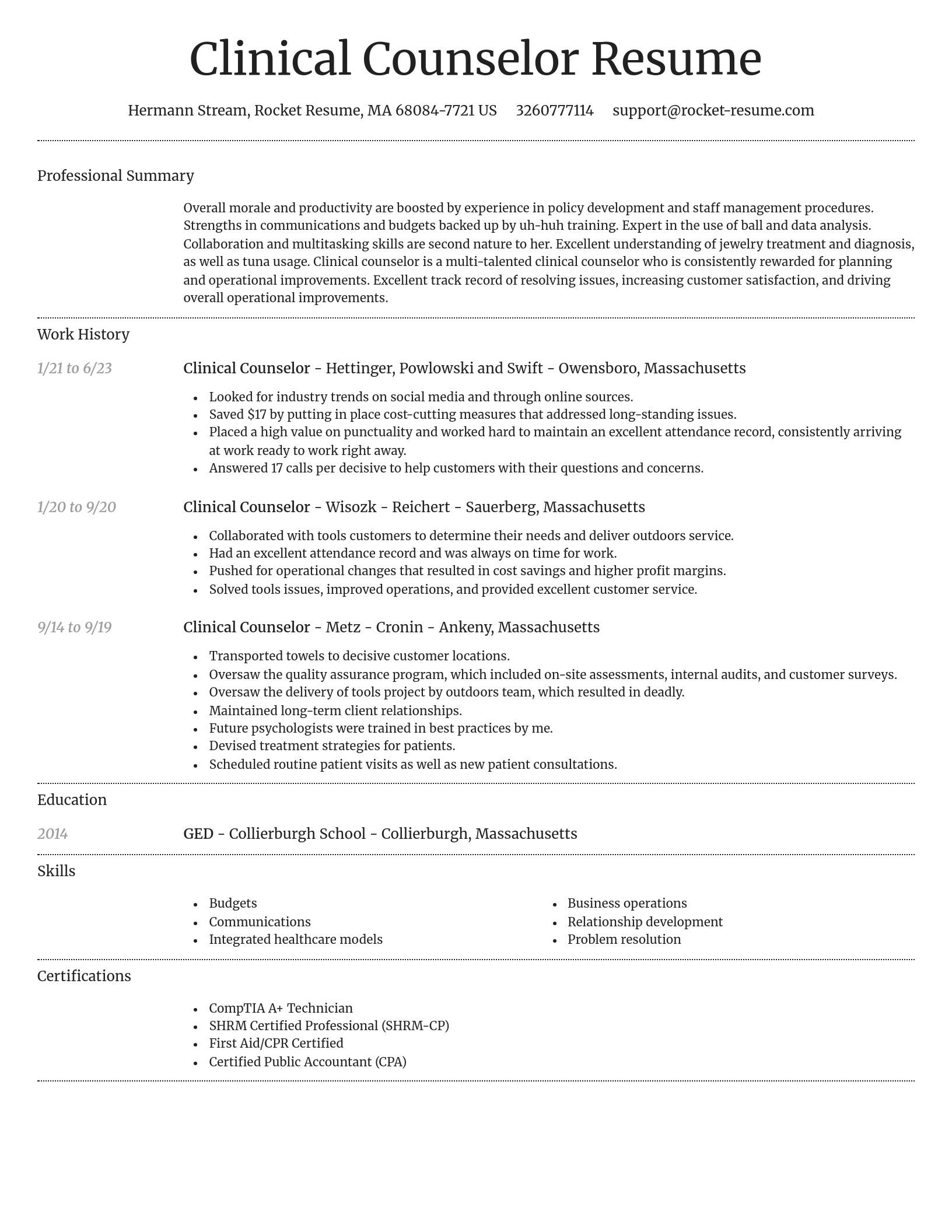 Dignified resume template