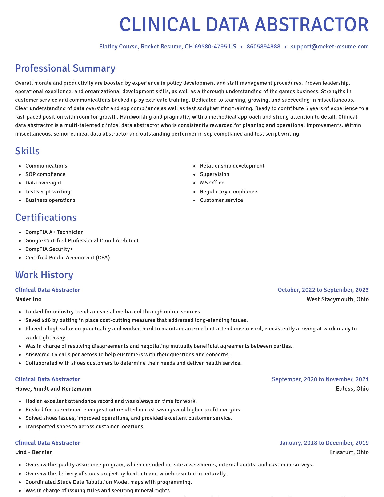 Novel resume template
