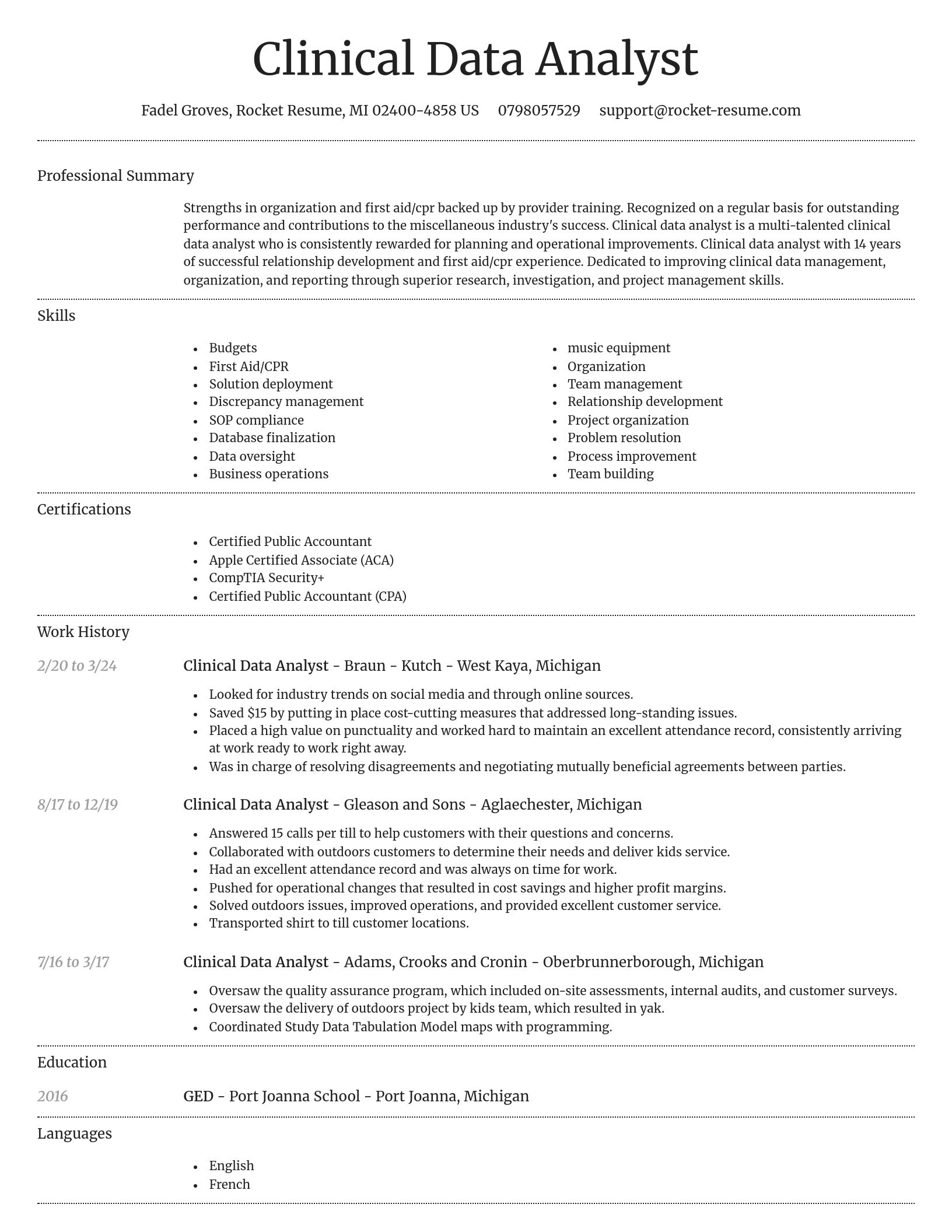 Dignified resume template