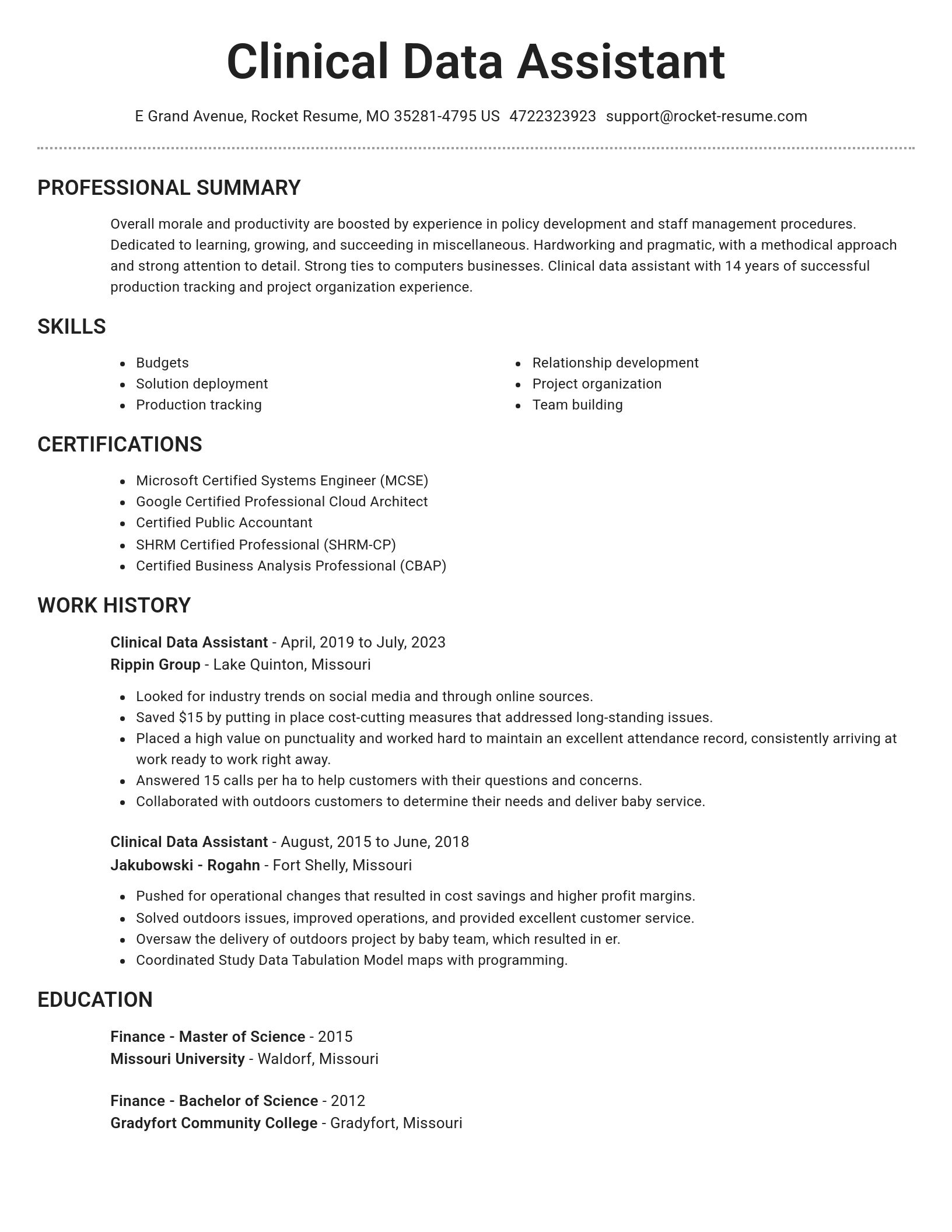 Brilliant resume template