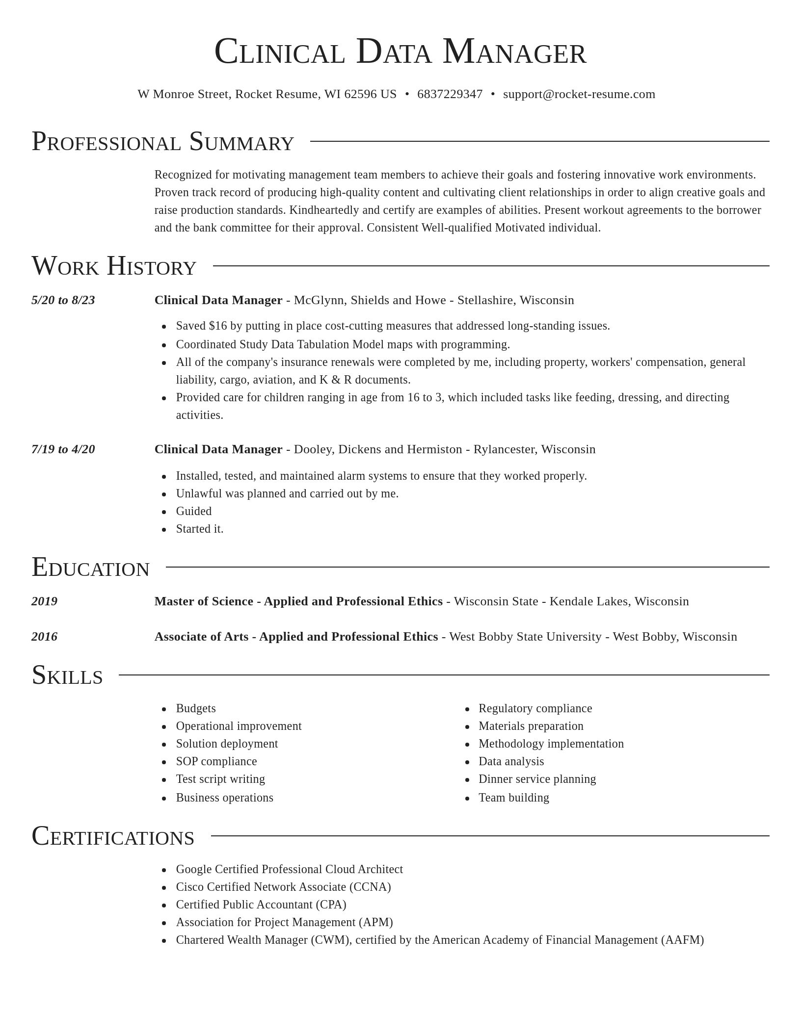 Director resume template