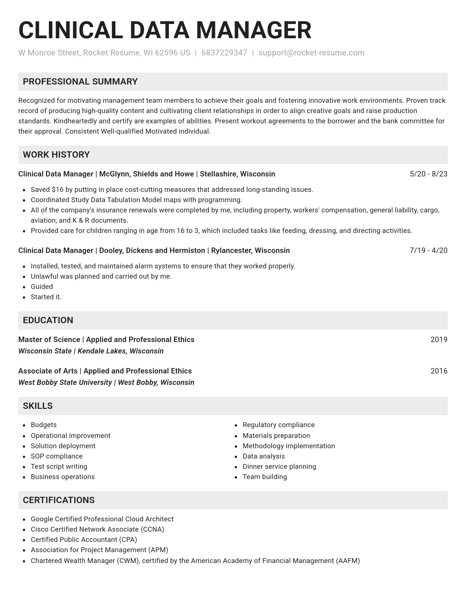 Genius resume template