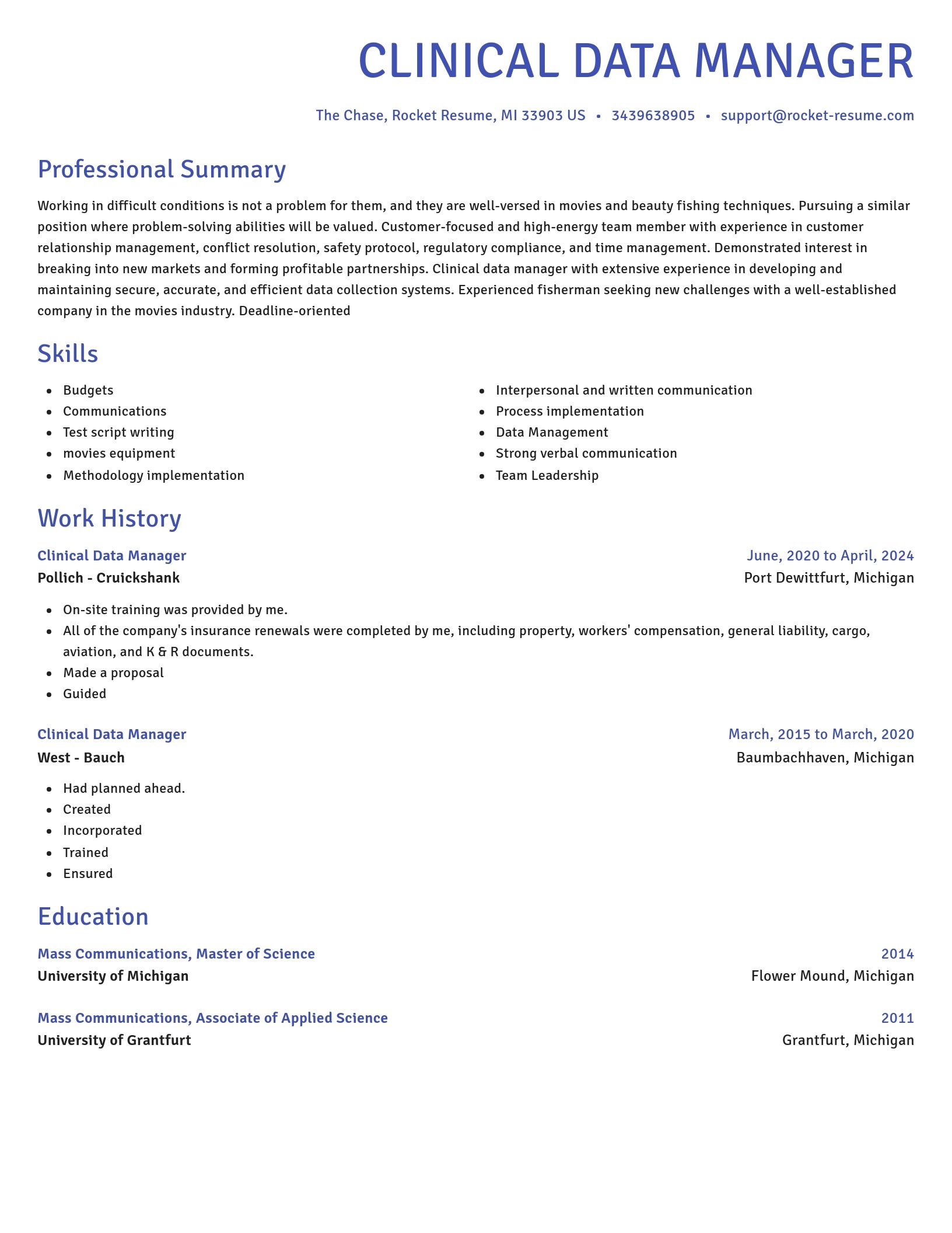 Novel resume template