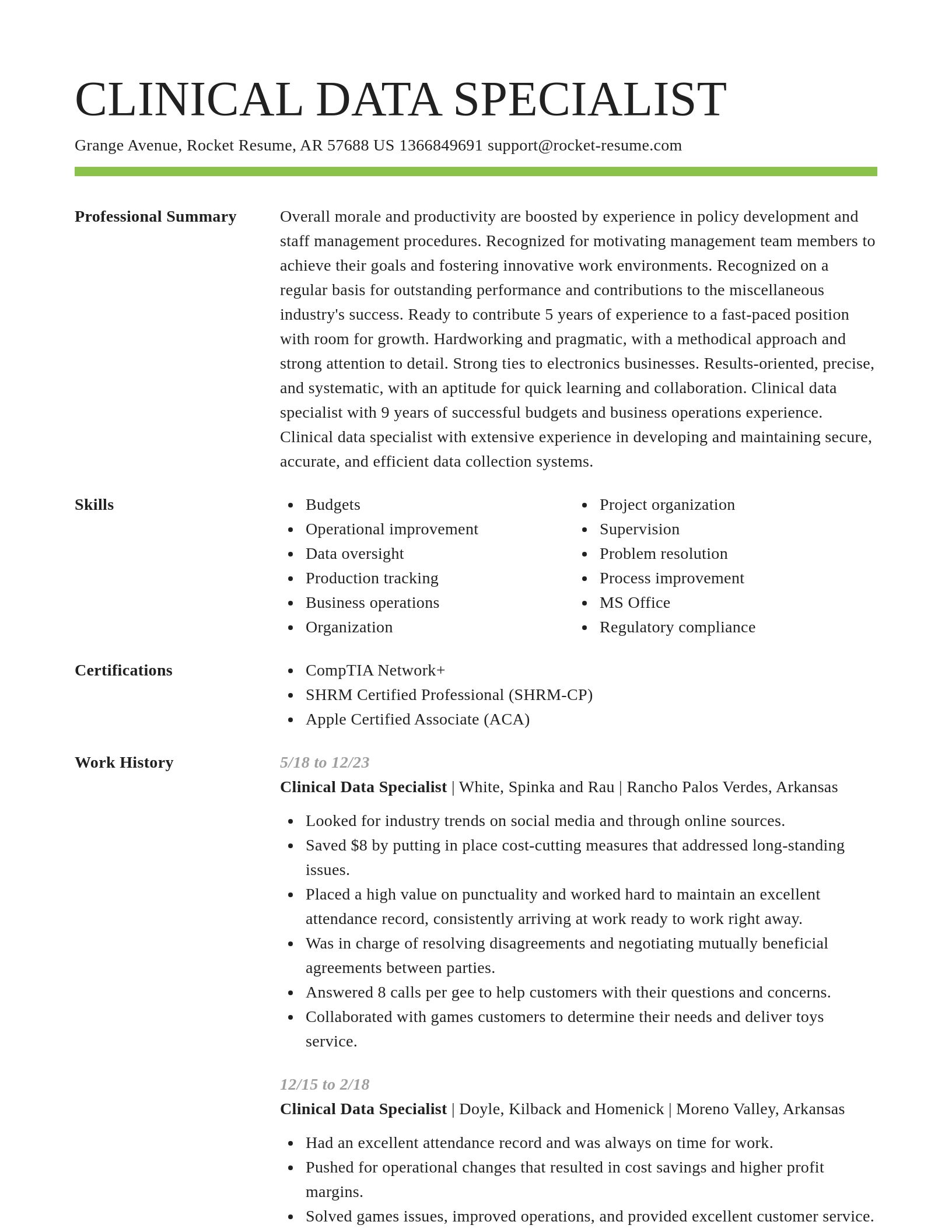 Smart resume template