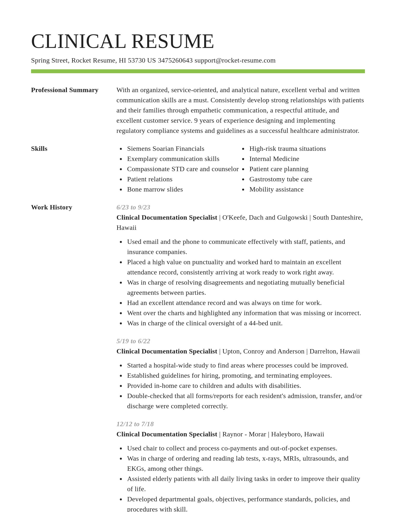 Smart resume template