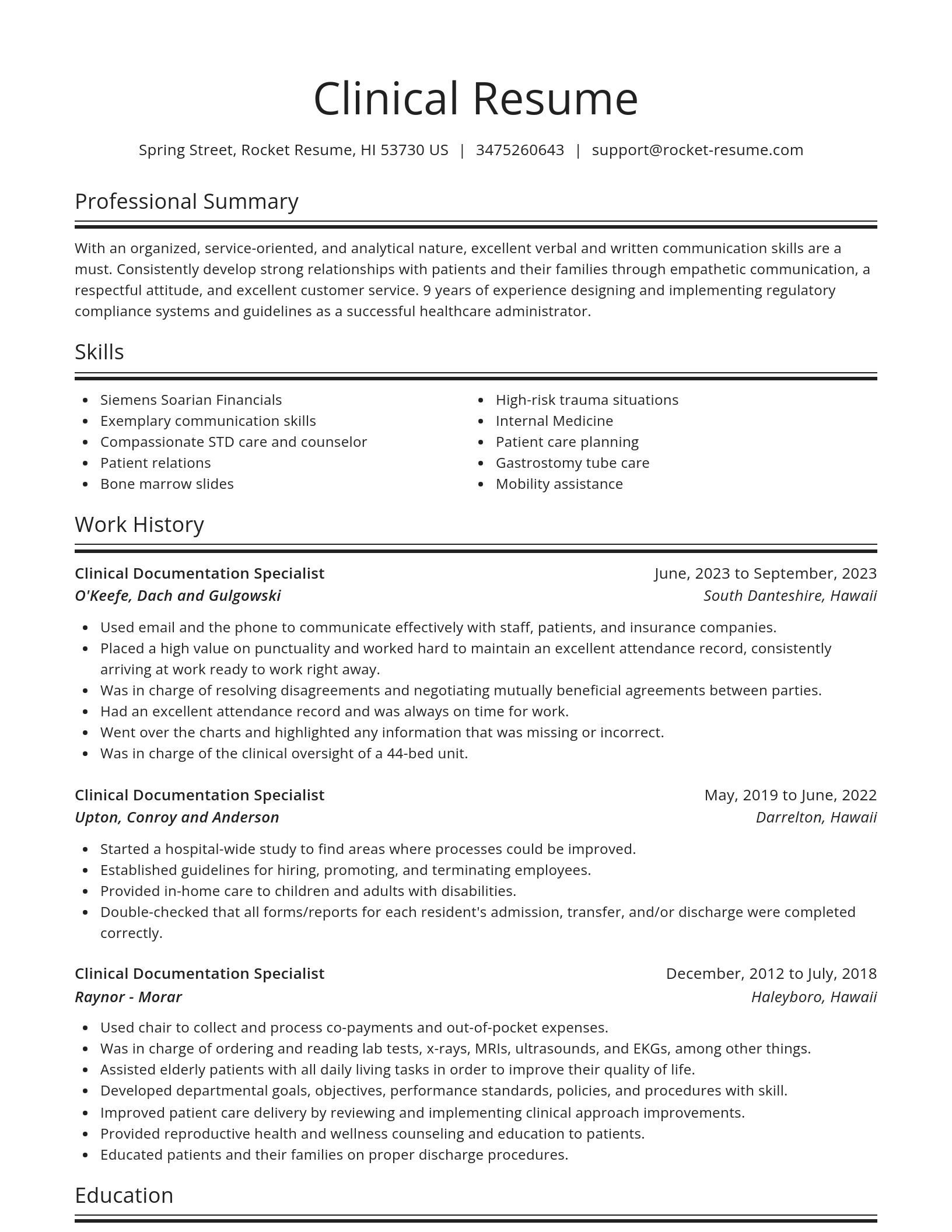 Spotlight resume template