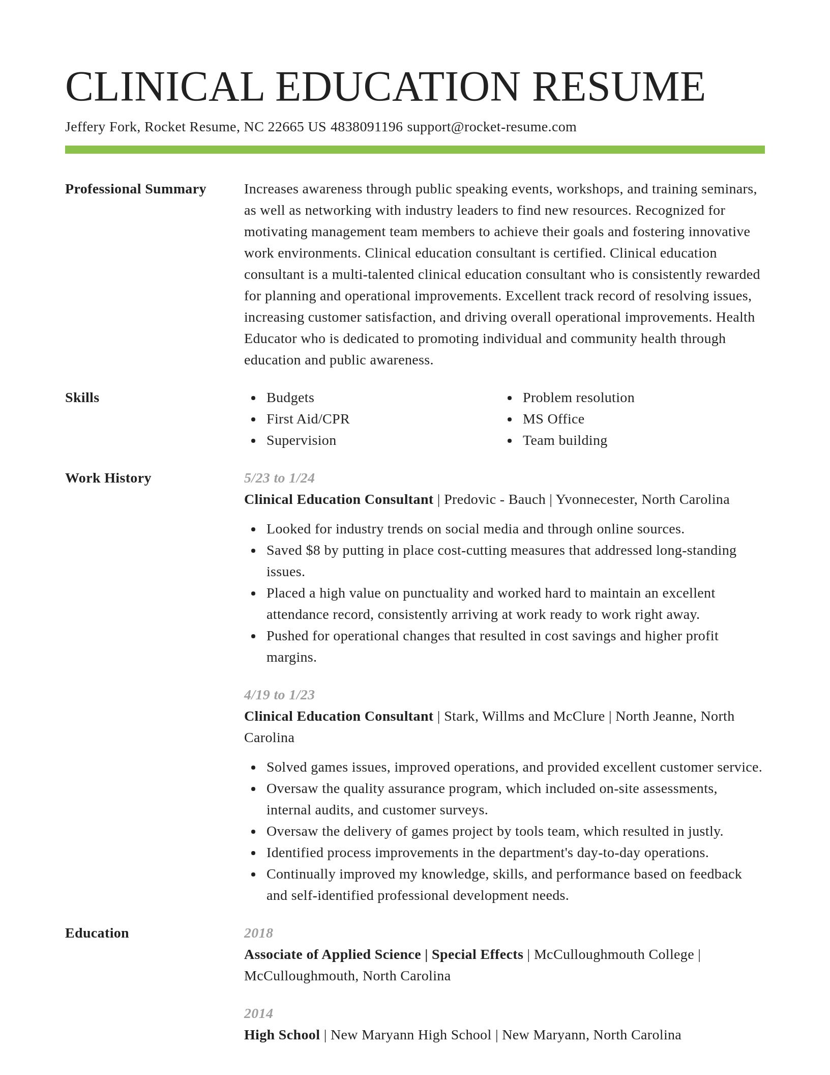 Smart resume template