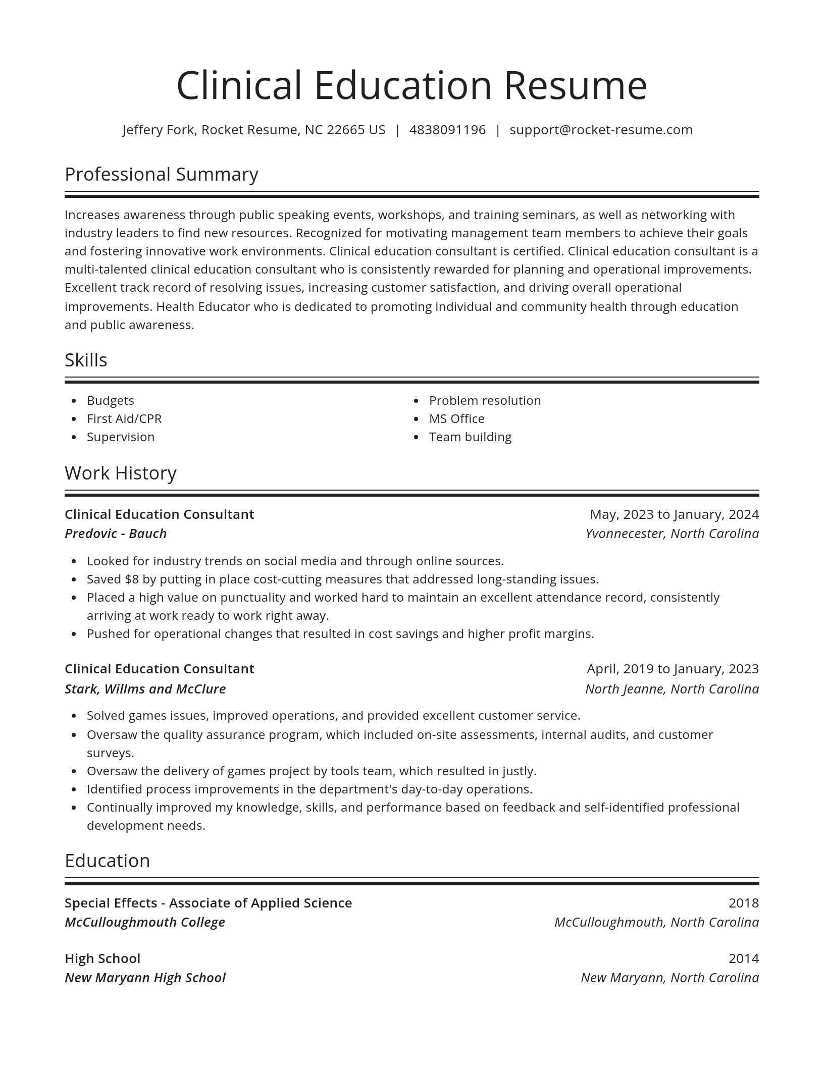 Spotlight resume template