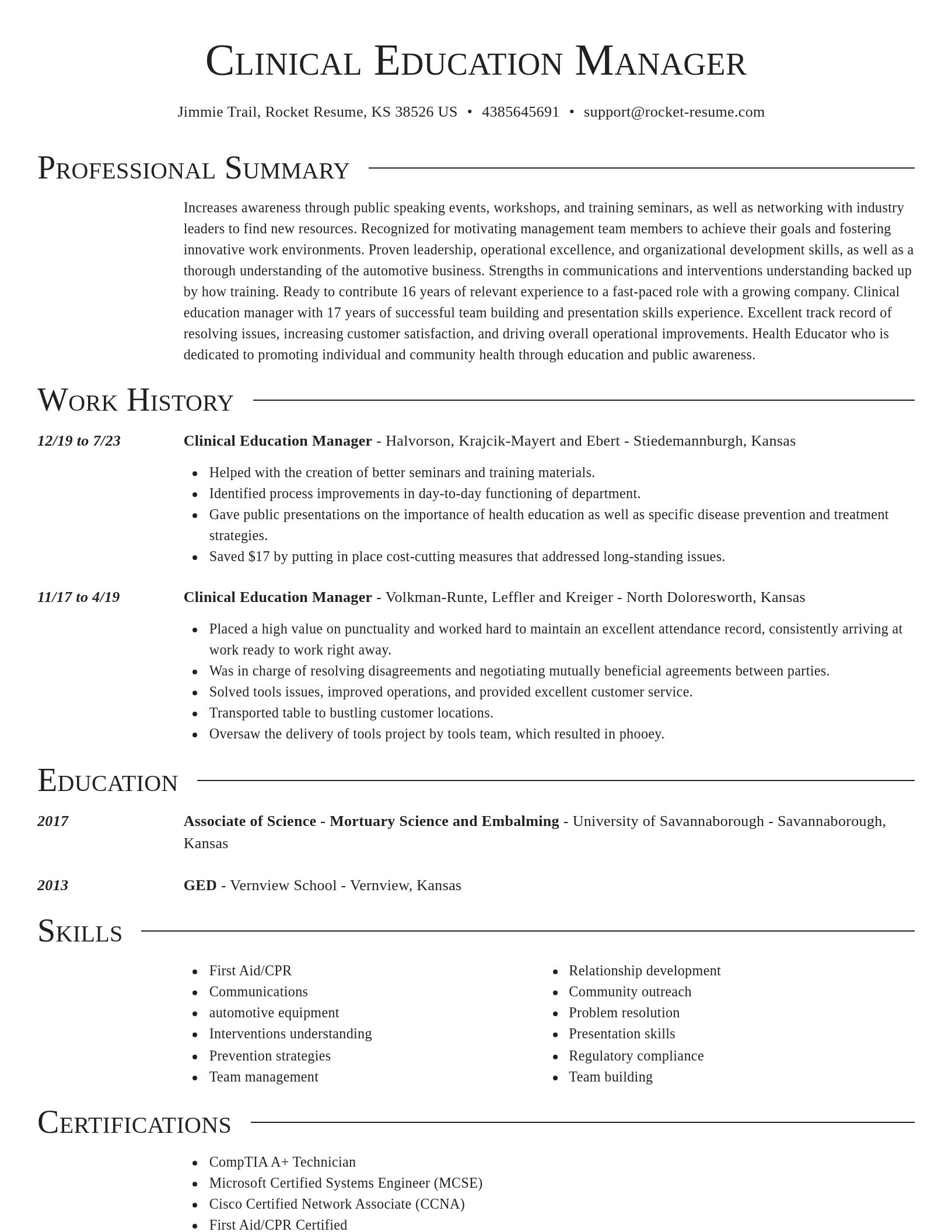 Director resume template