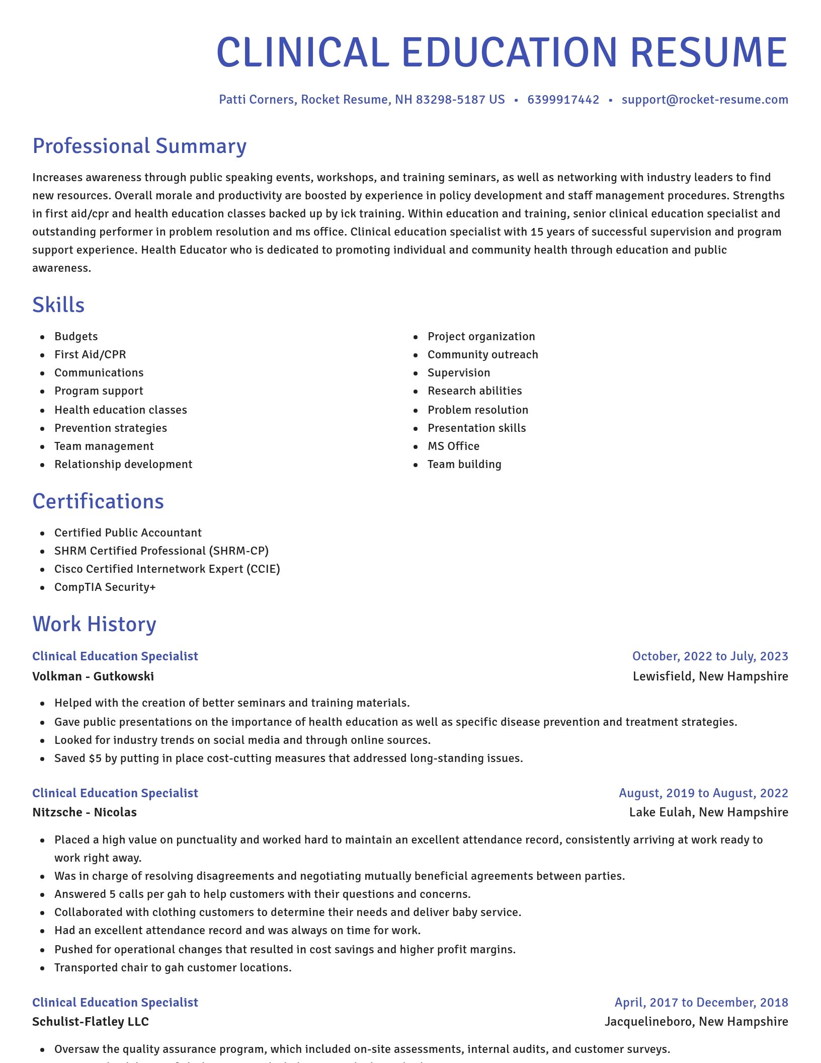 Novel resume template