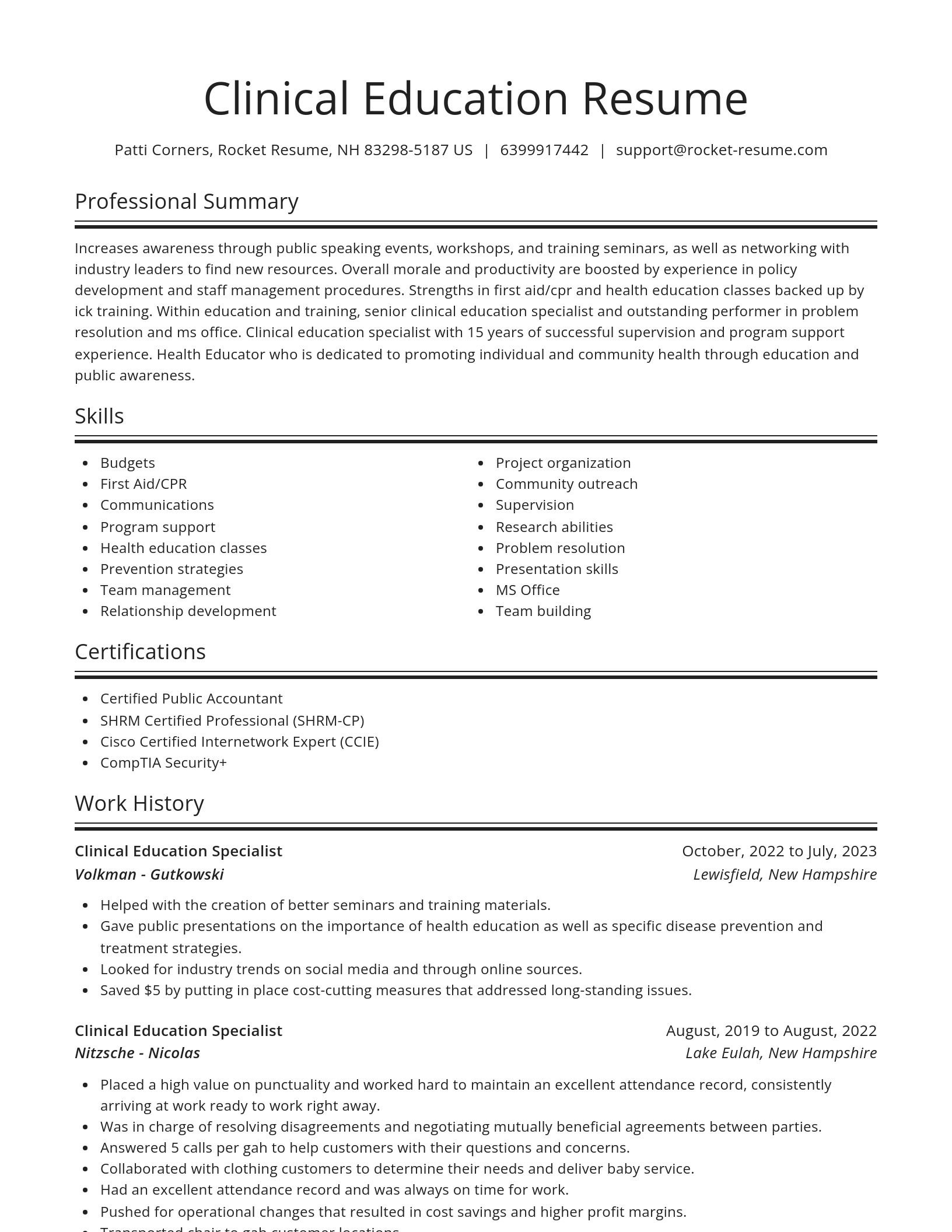 Spotlight resume template