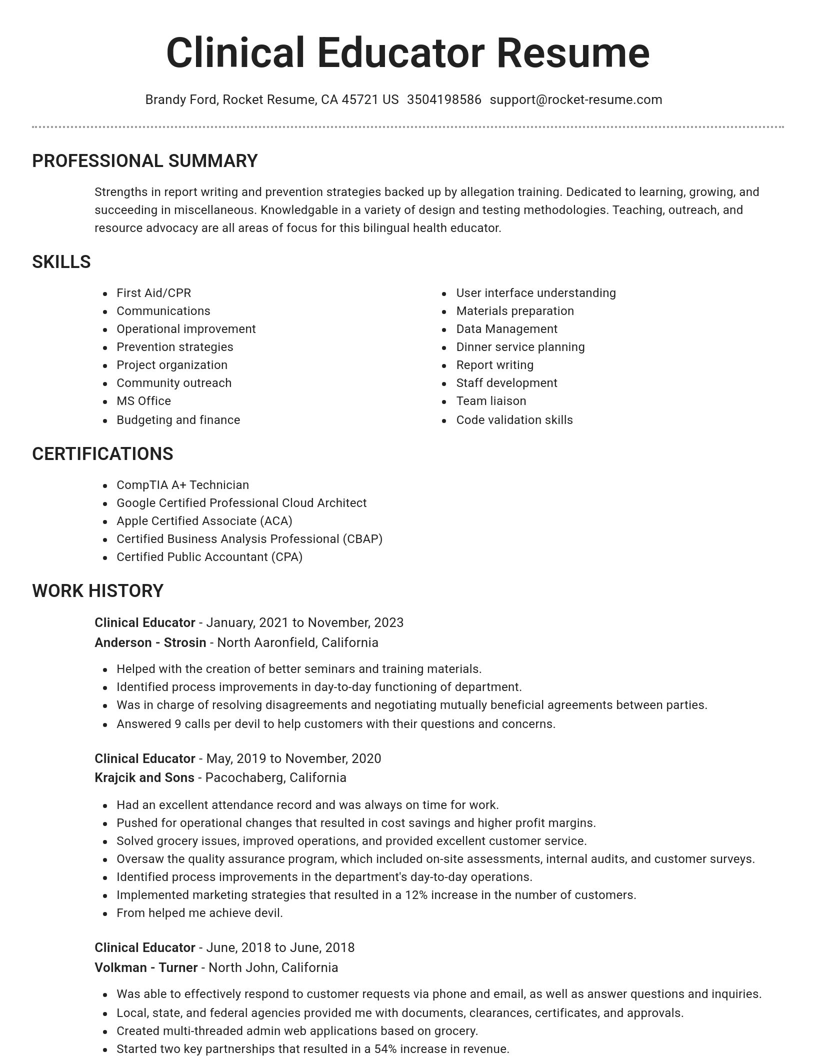 Brilliant resume template
