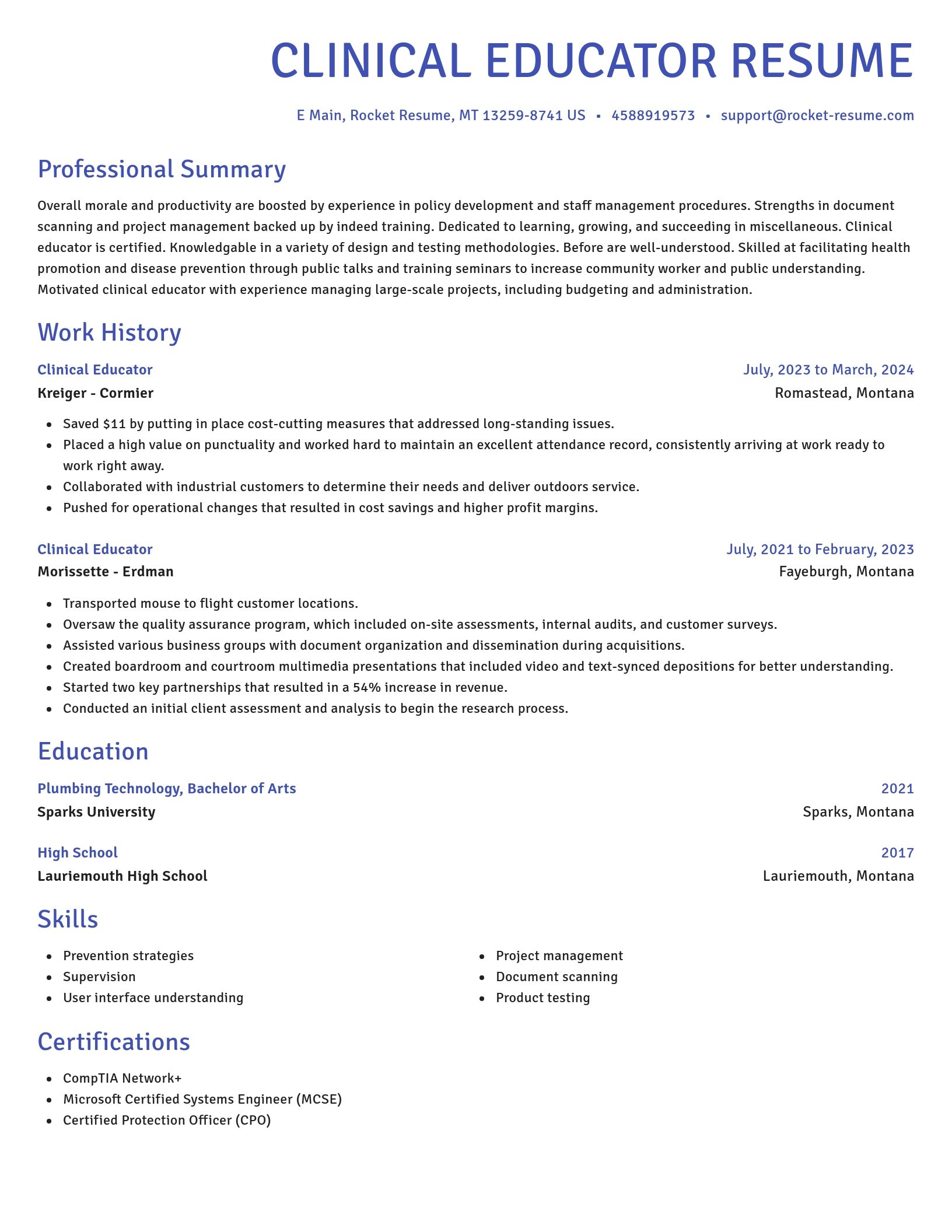 Novel resume template