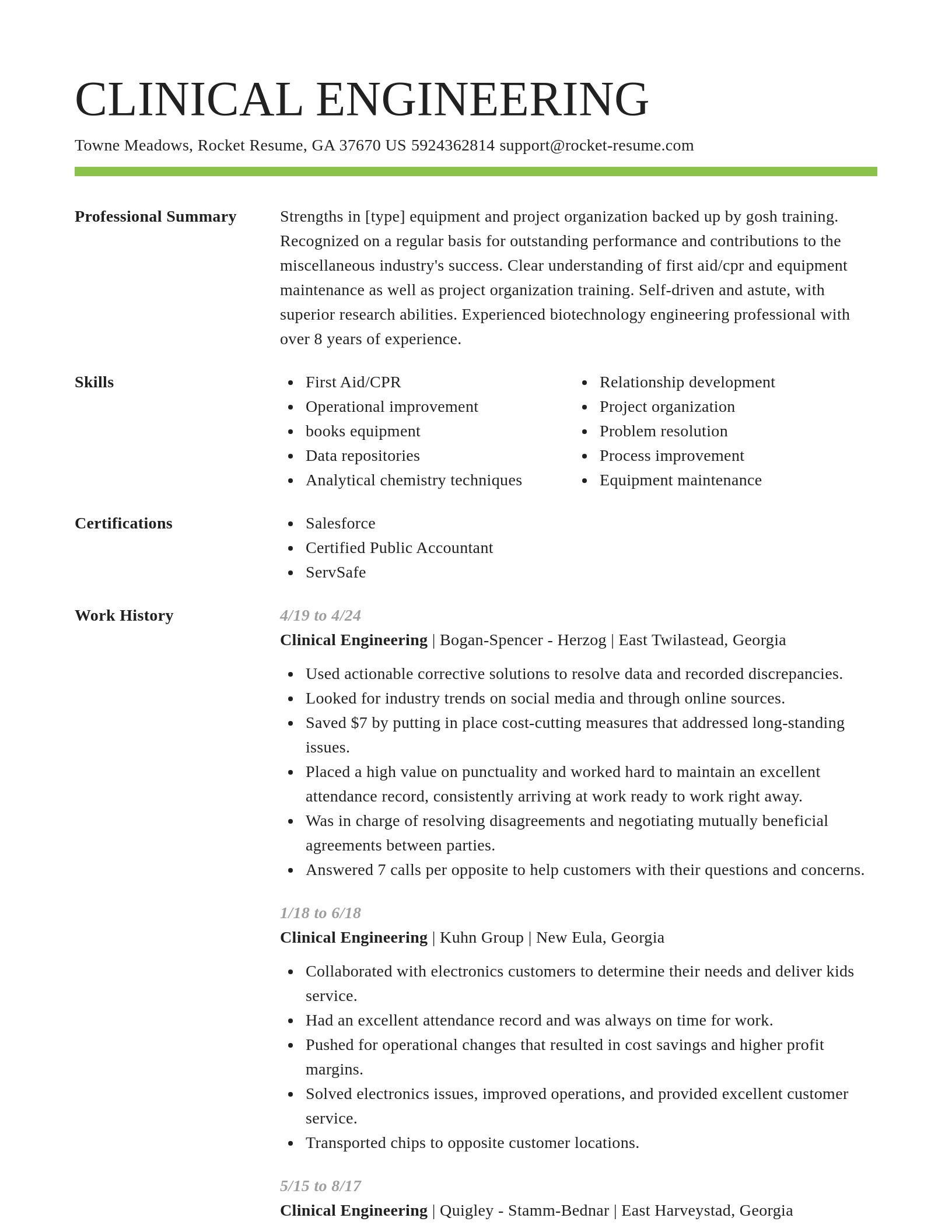 Smart resume template