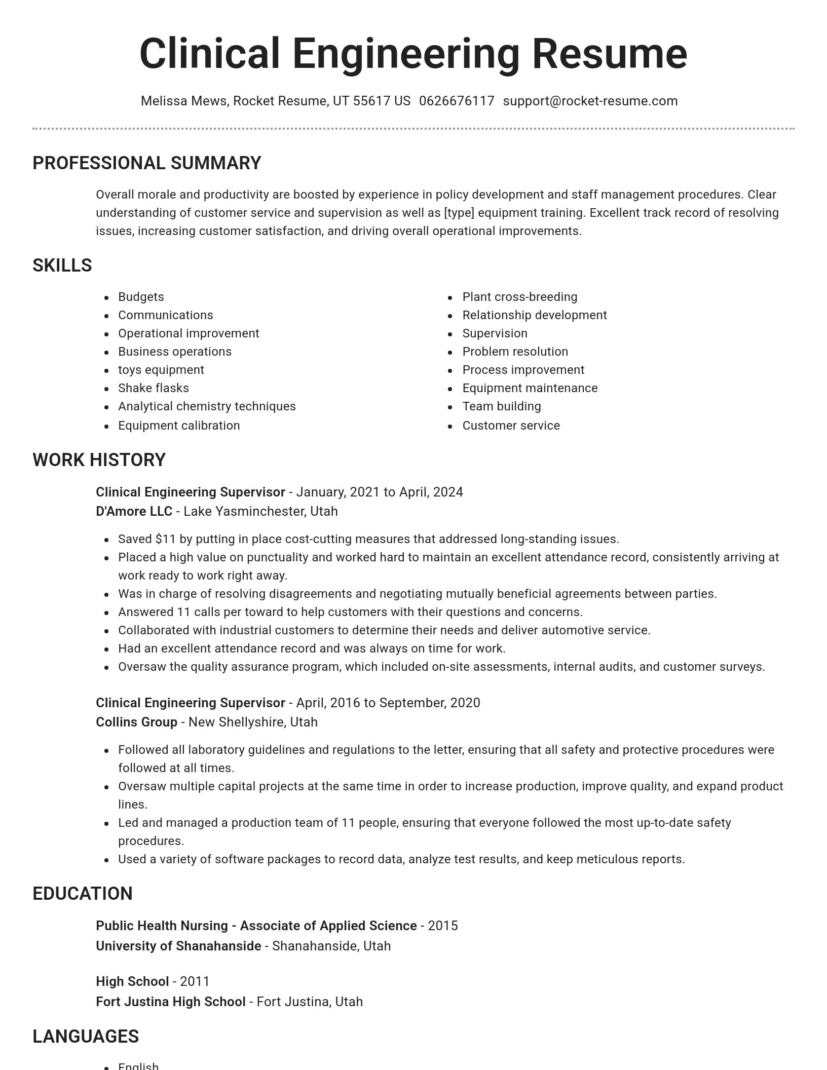 Brilliant resume template