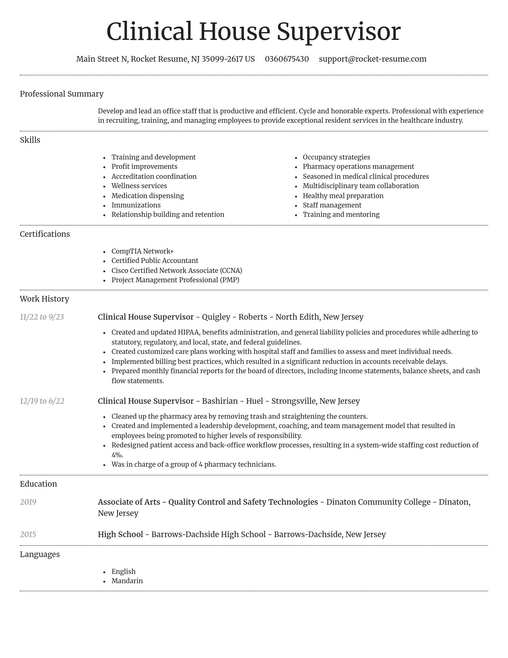 Dignified resume template