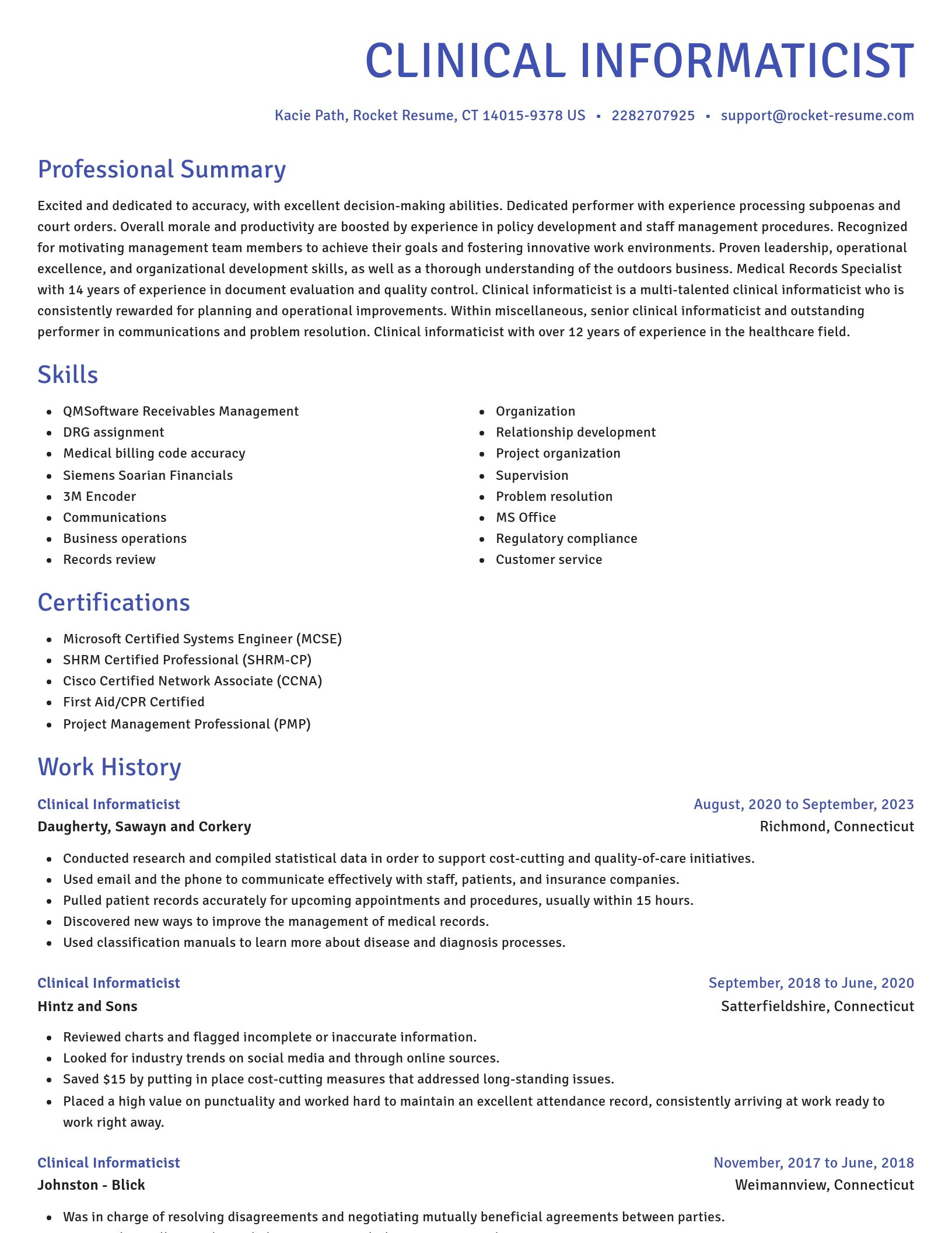 Novel resume template