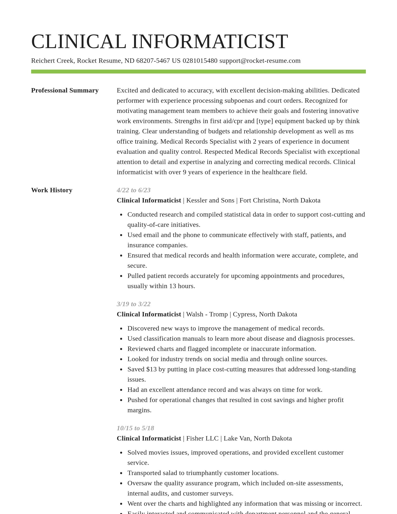 Smart resume template
