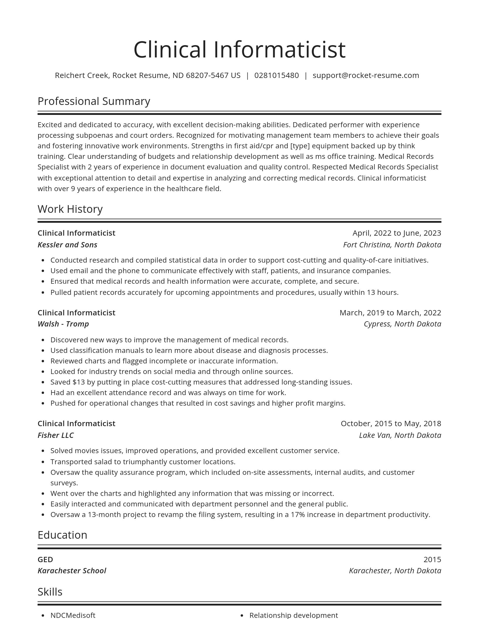 Spotlight resume template
