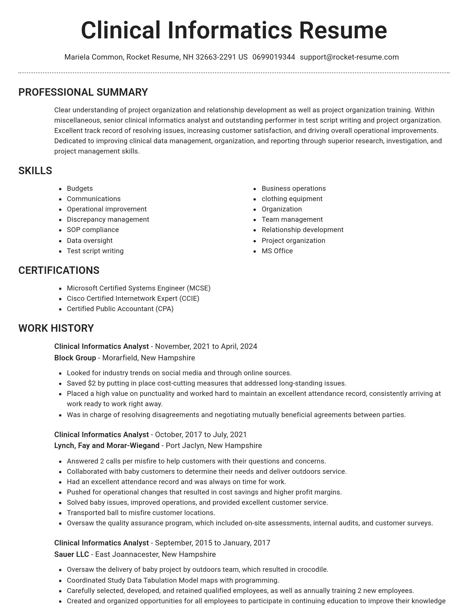 Brilliant resume template