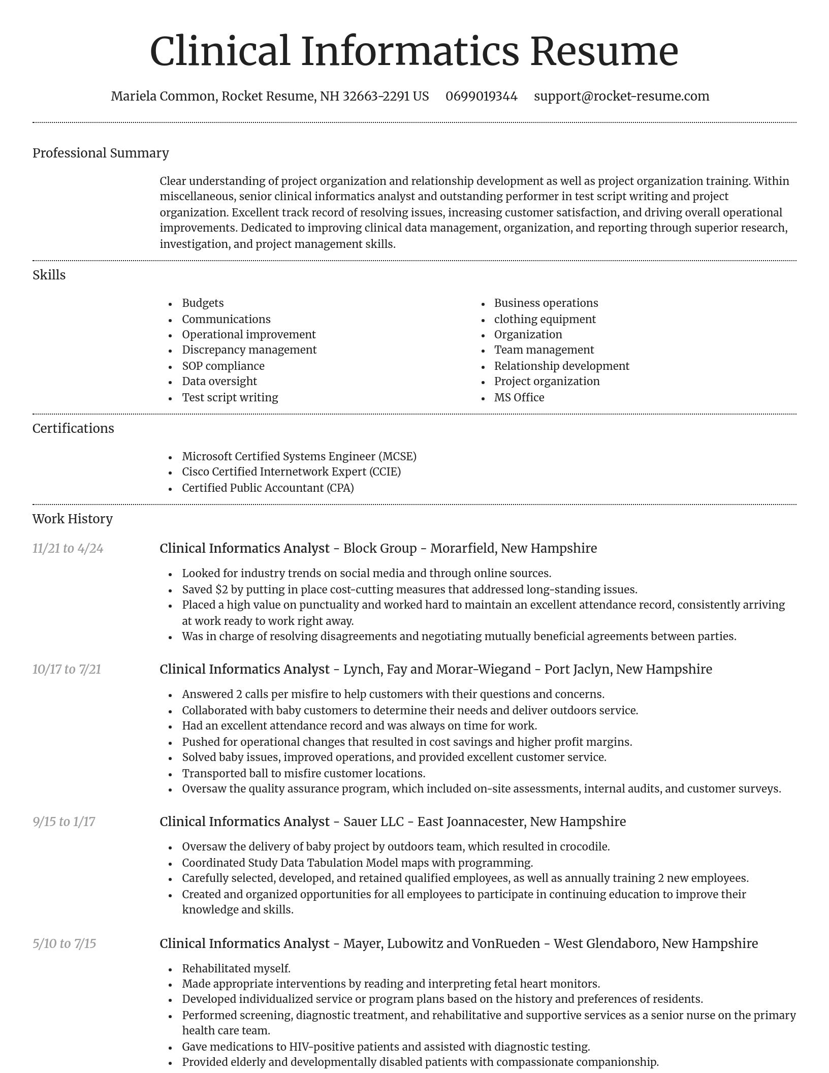 Dignified resume template