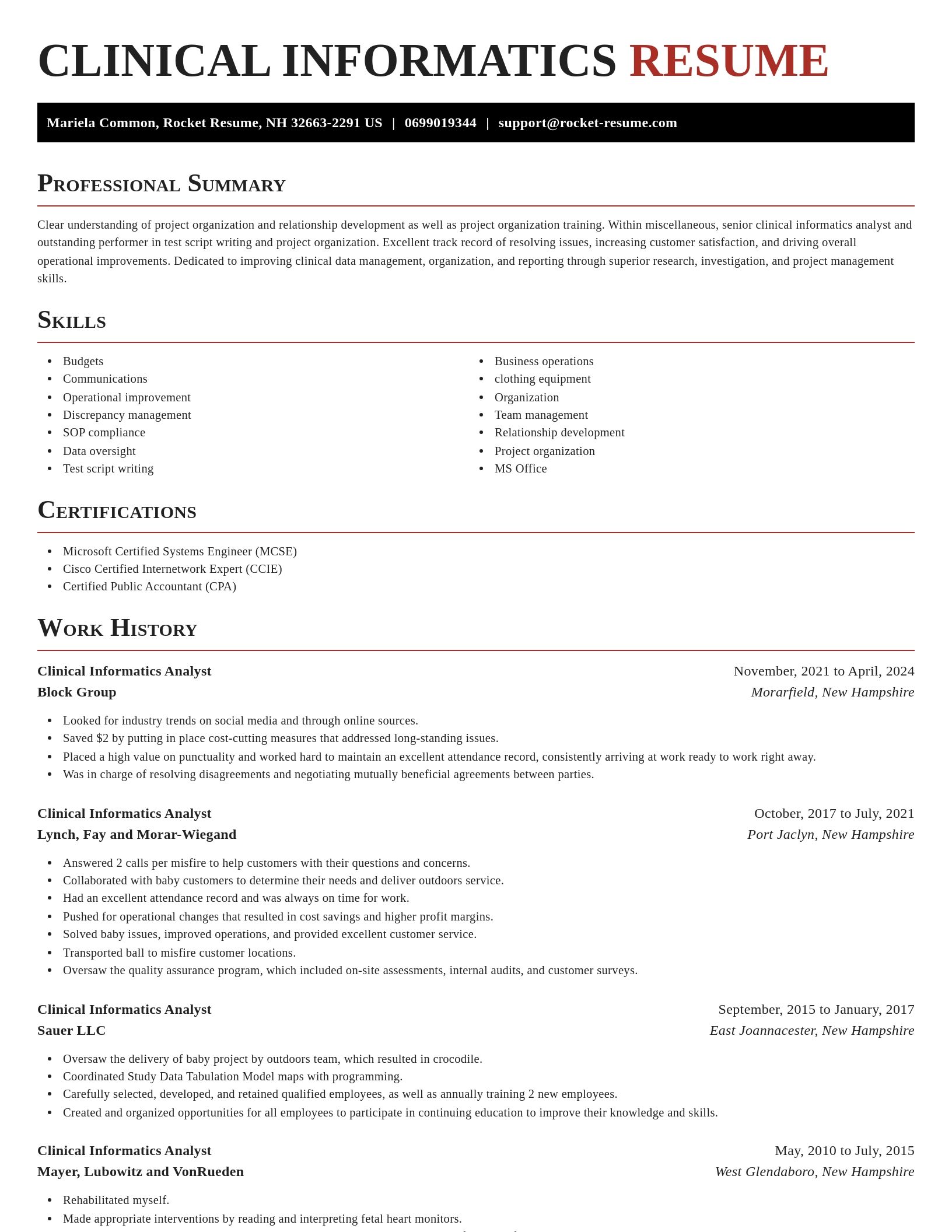 Exquisite resume template
