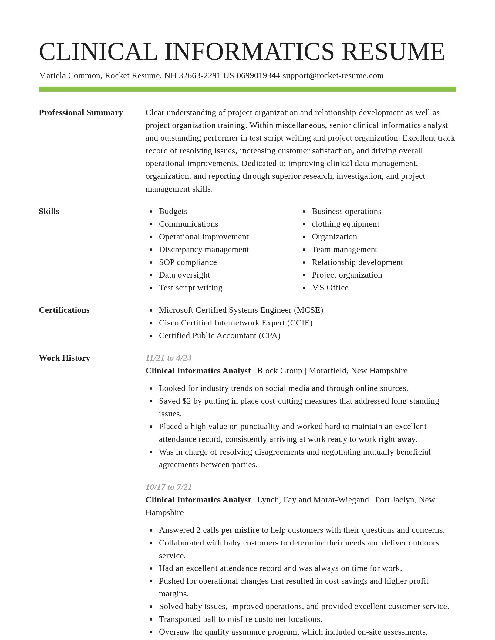 Smart resume template