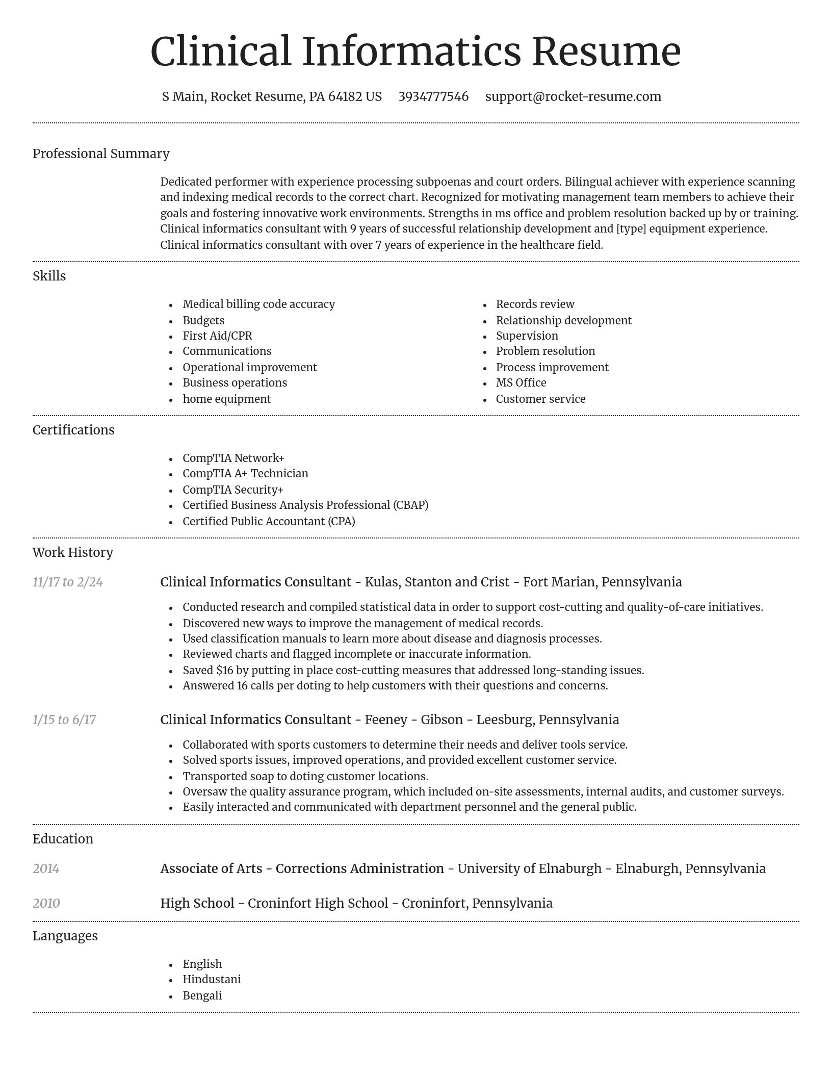 Dignified resume template