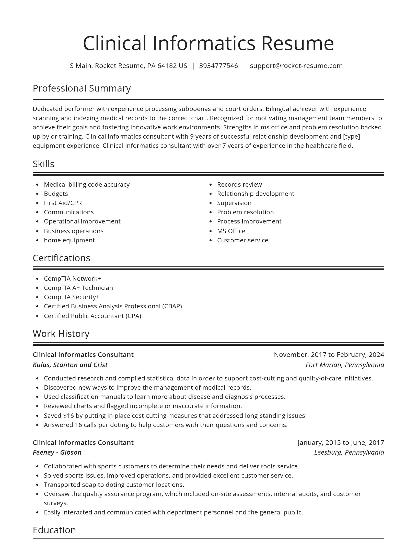 Spotlight resume template