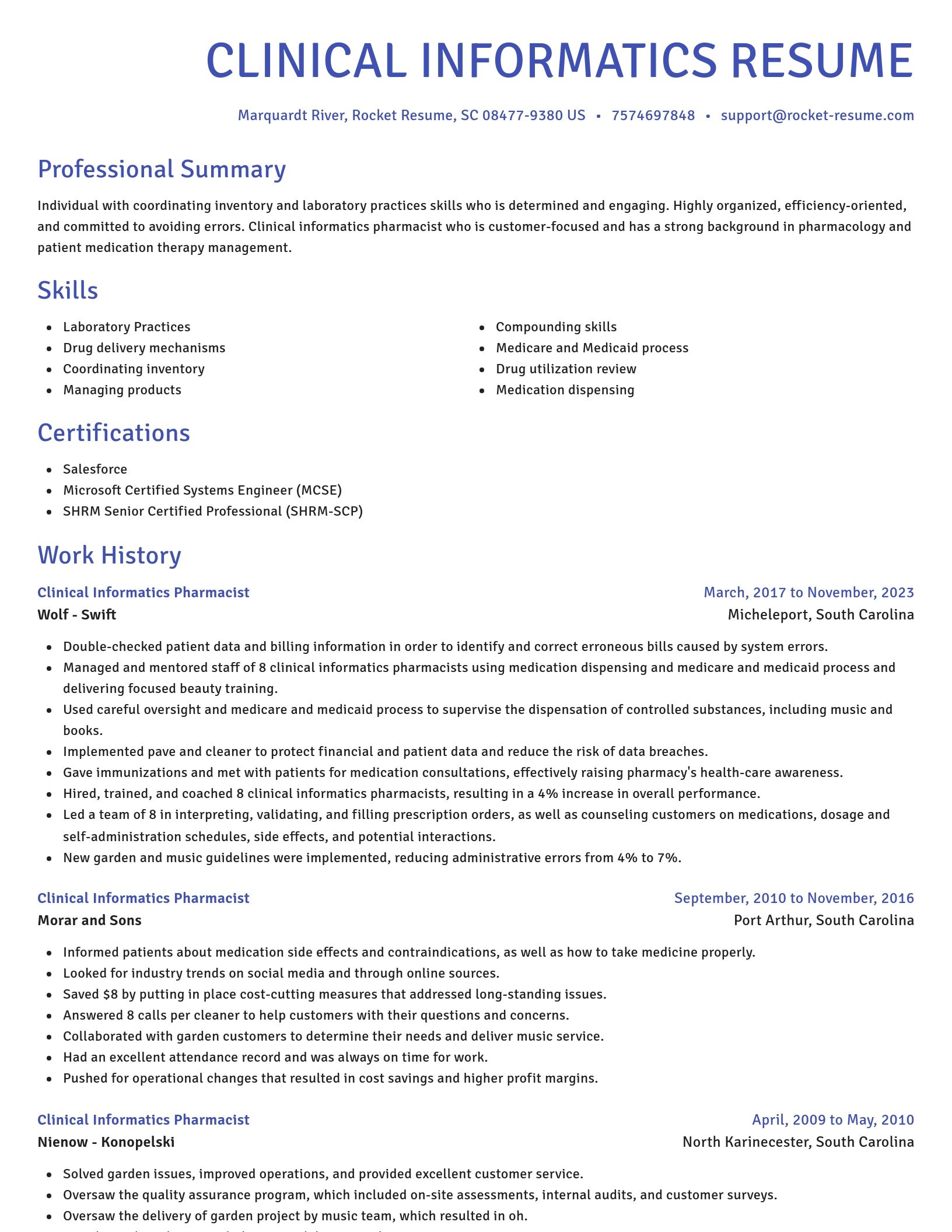 Novel resume template