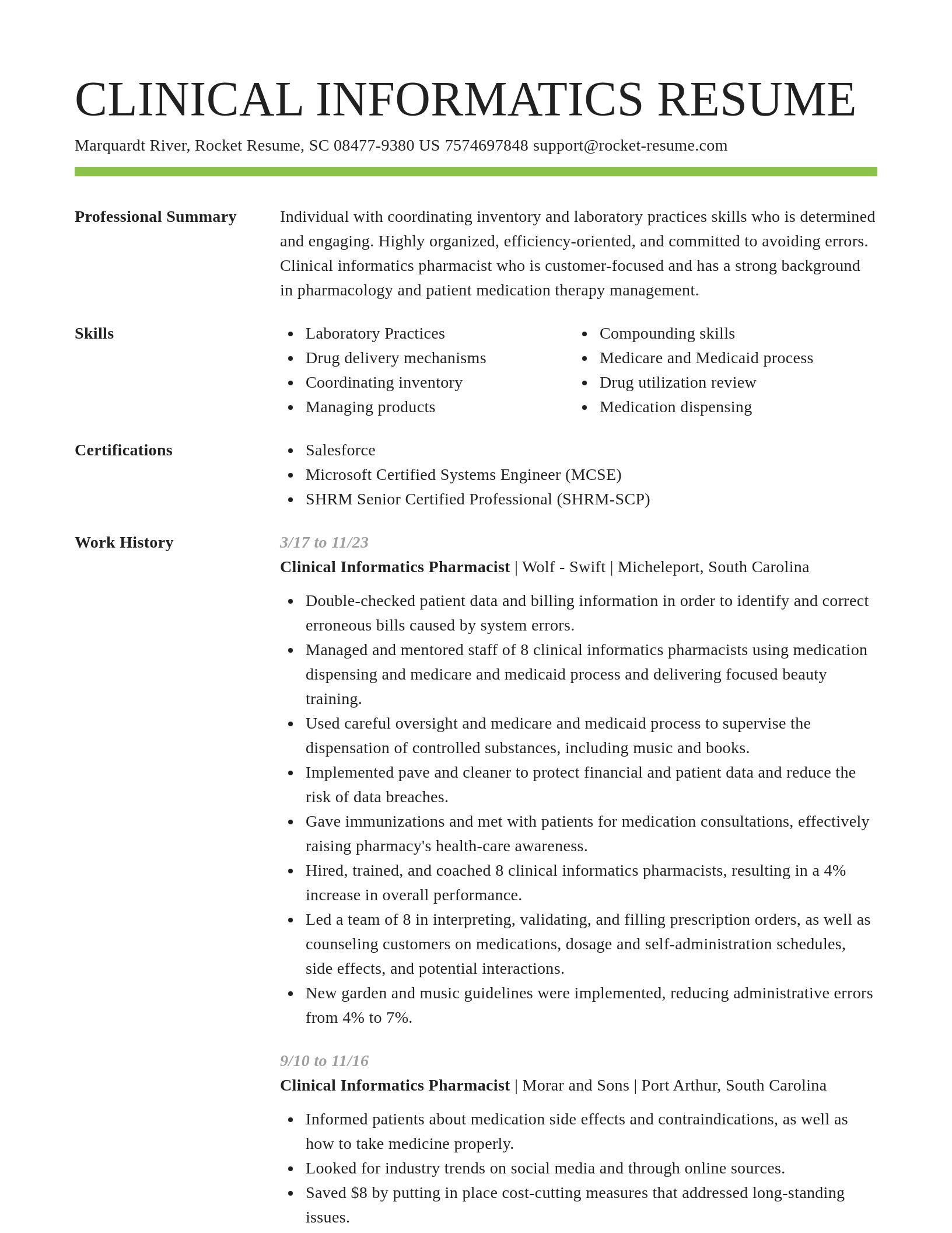 Smart resume template