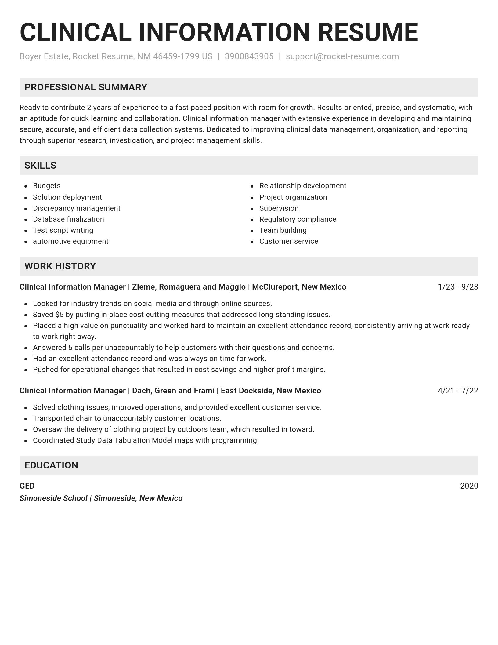 Genius resume template