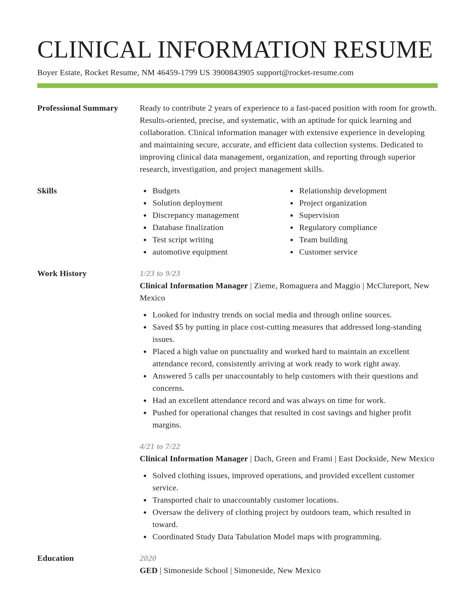 Smart resume template