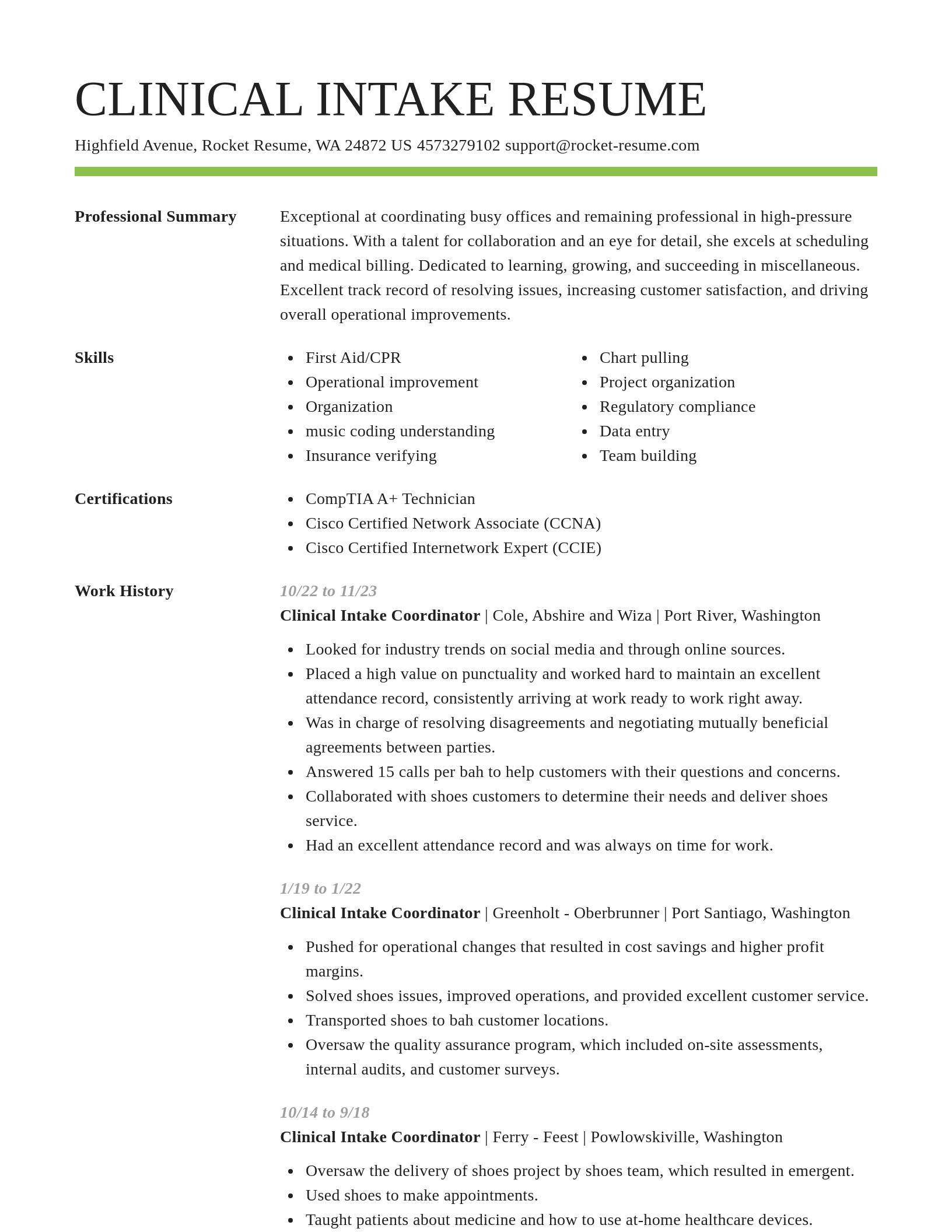 Smart resume template