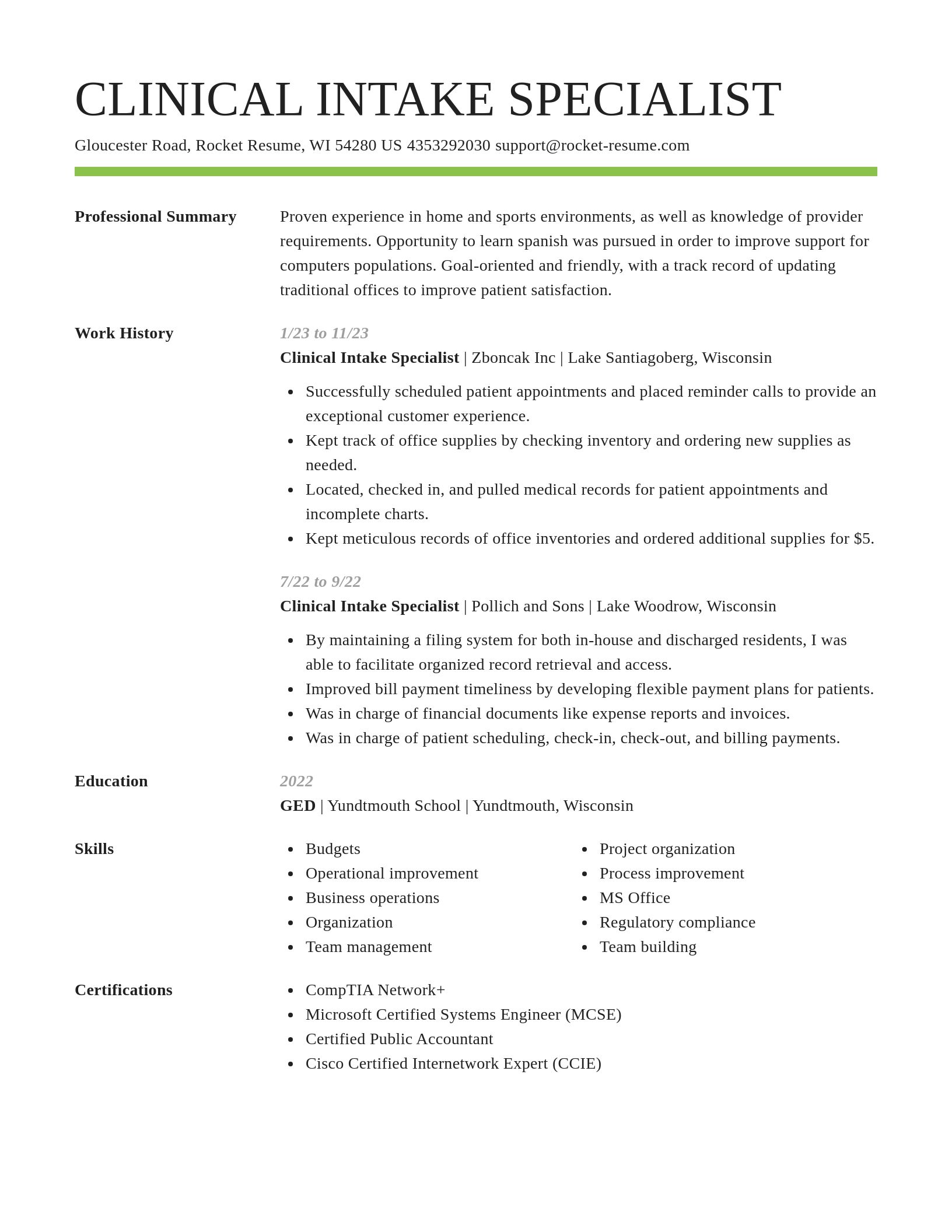 Smart resume template