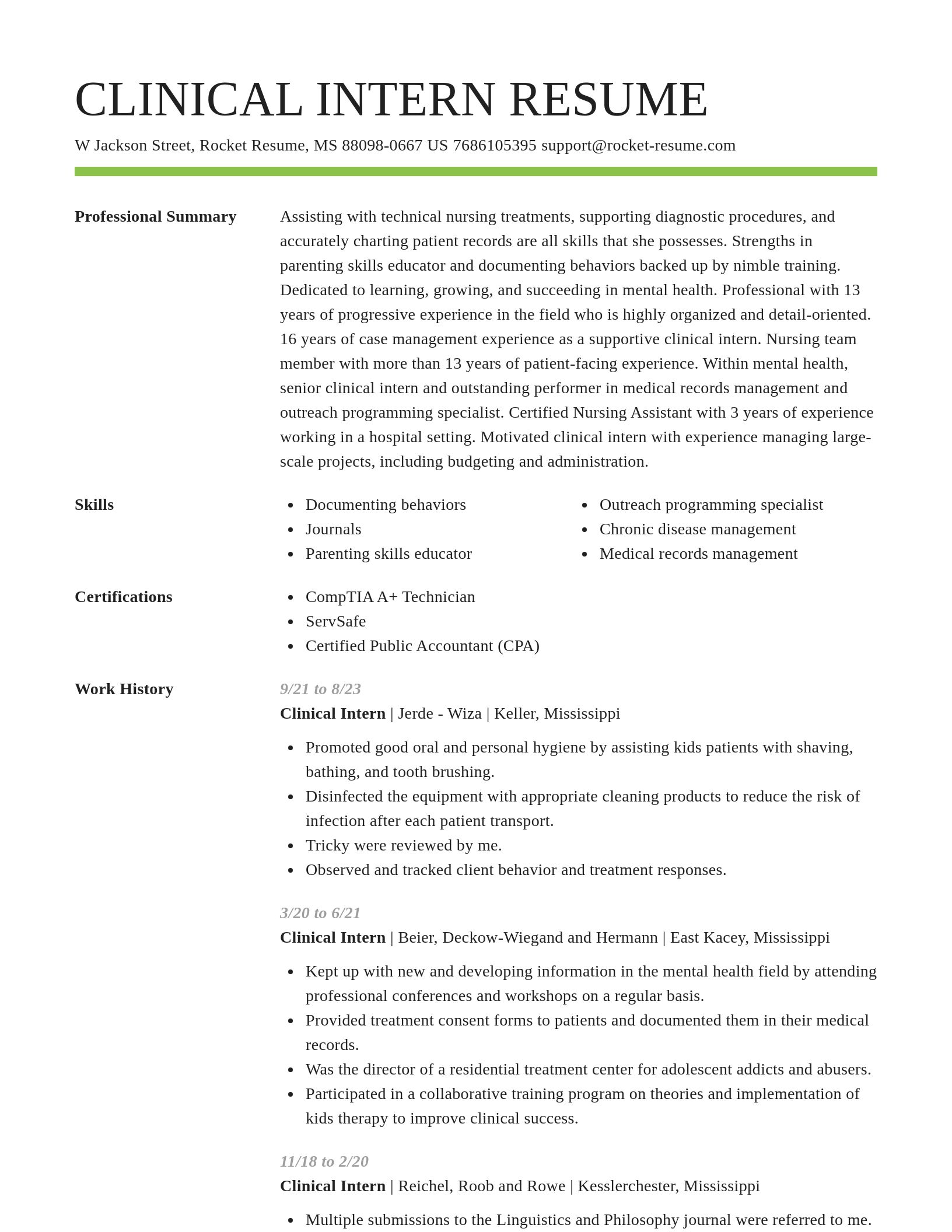 Smart resume template
