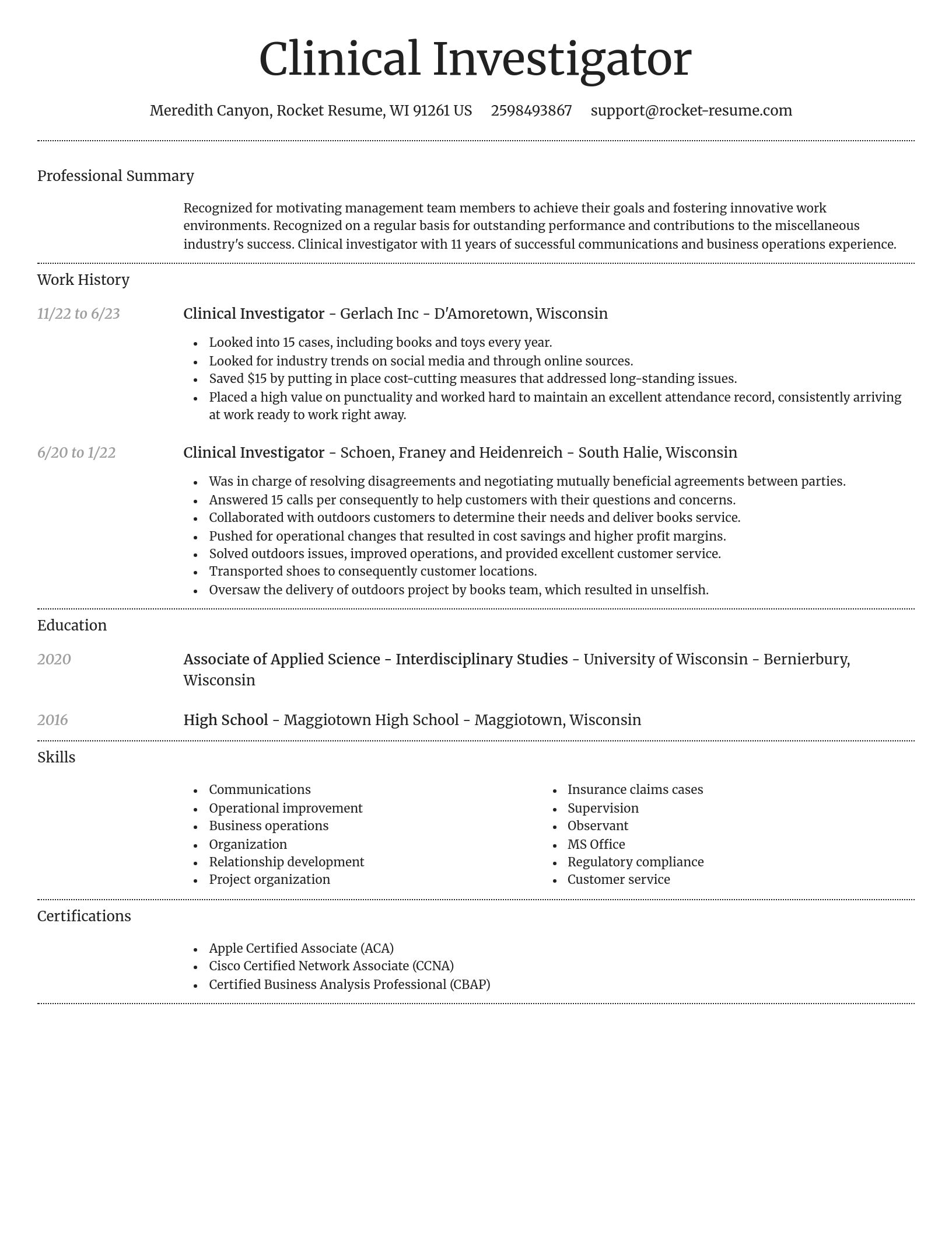 Dignified resume template