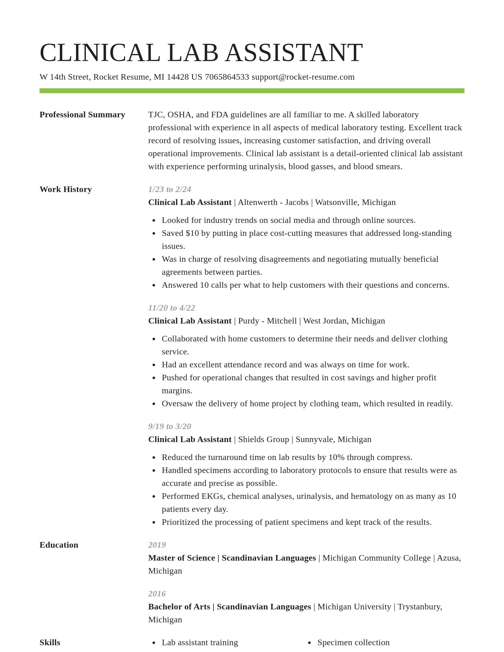 Smart resume template