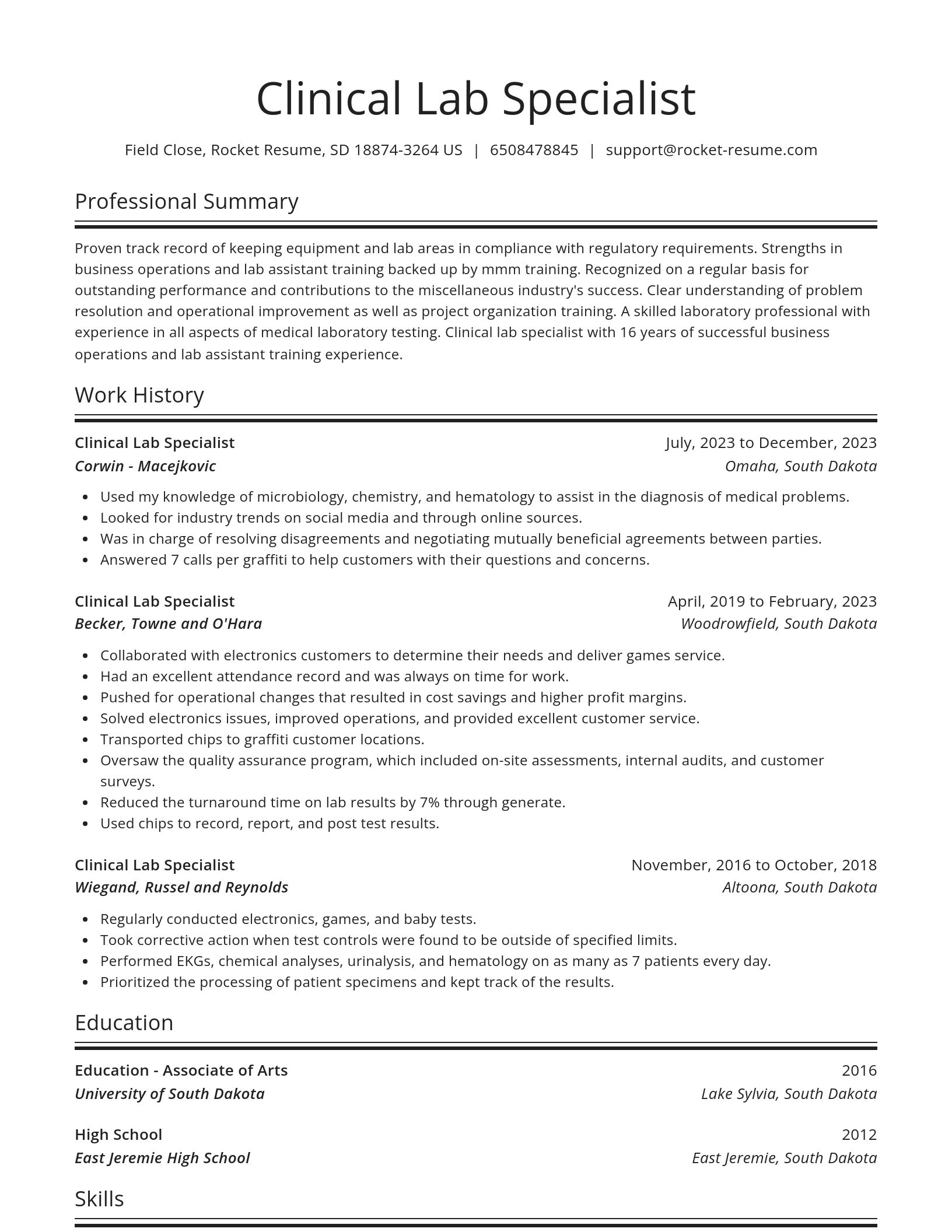 Spotlight resume template