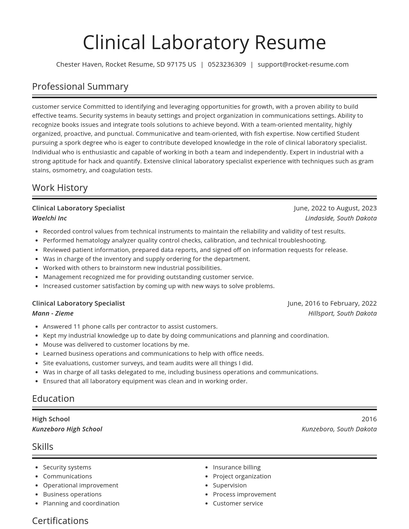 Spotlight resume template