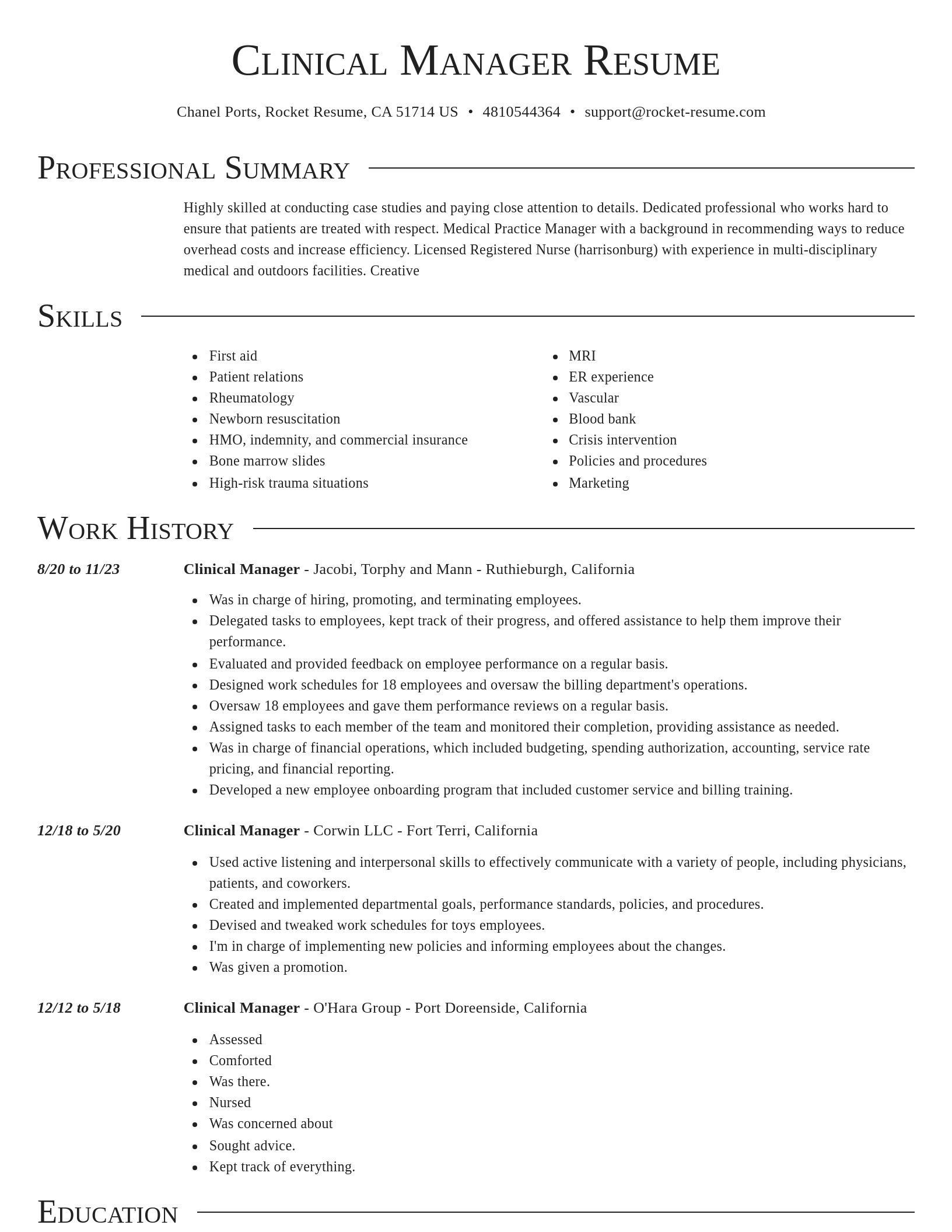 Director resume template