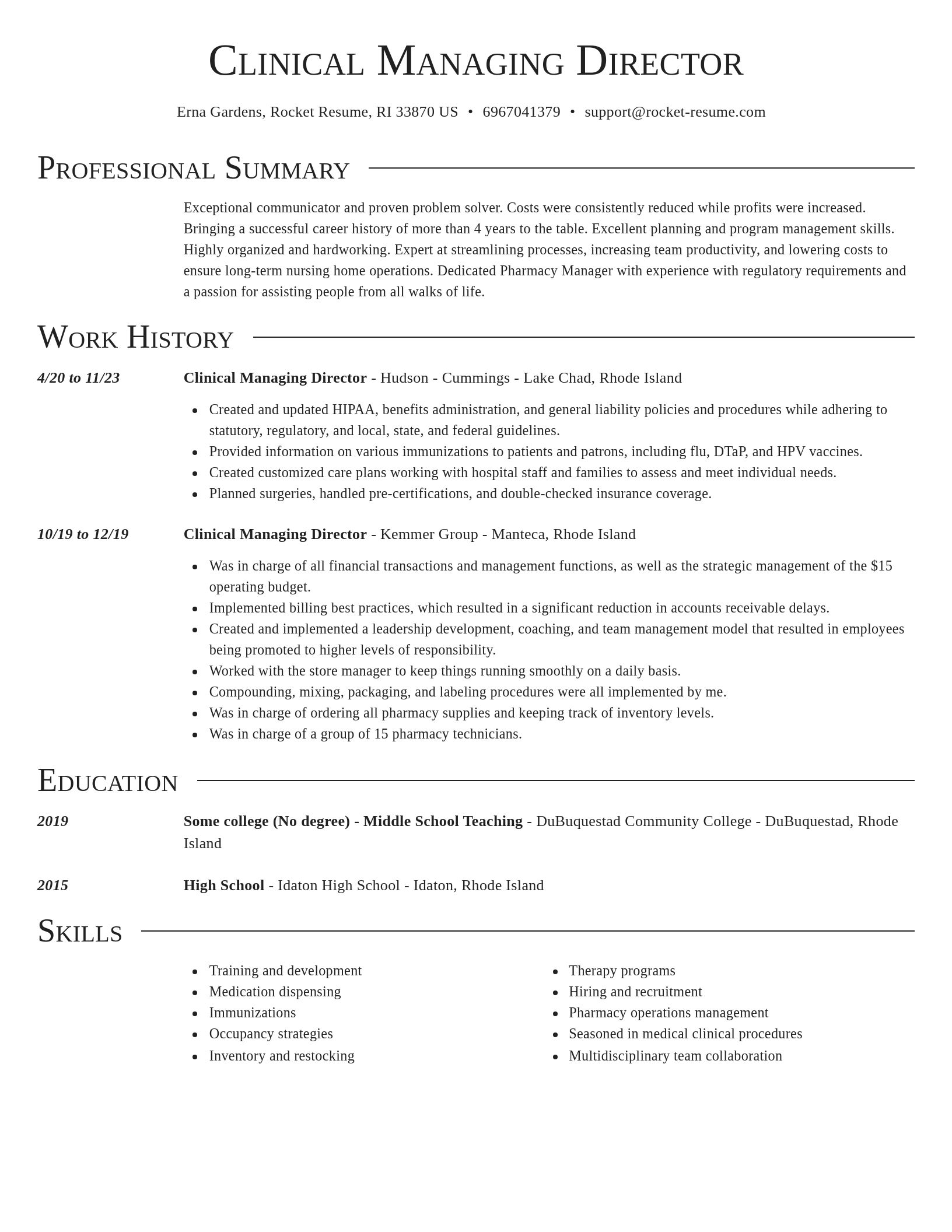 Director resume template