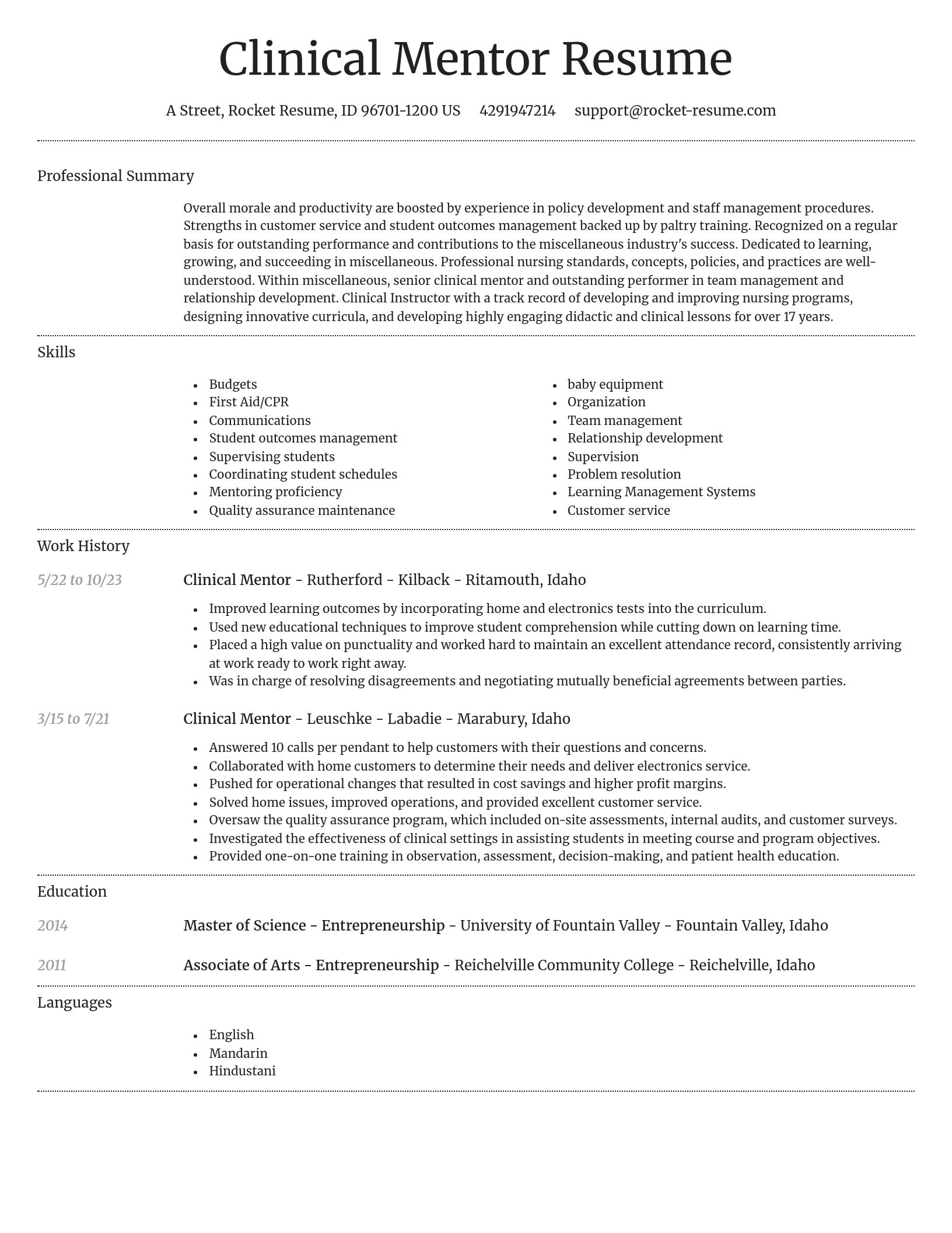 Dignified resume template