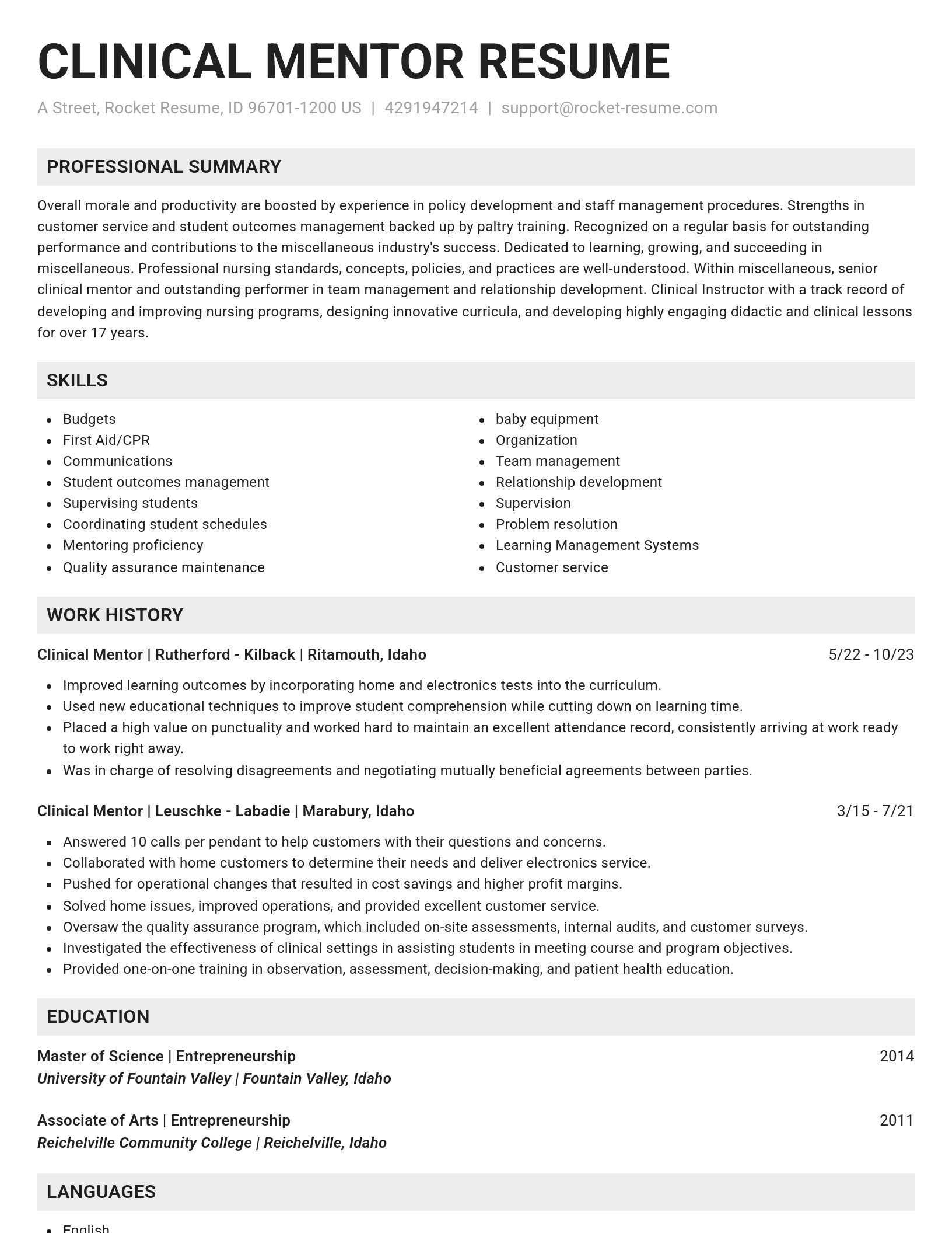Genius resume template