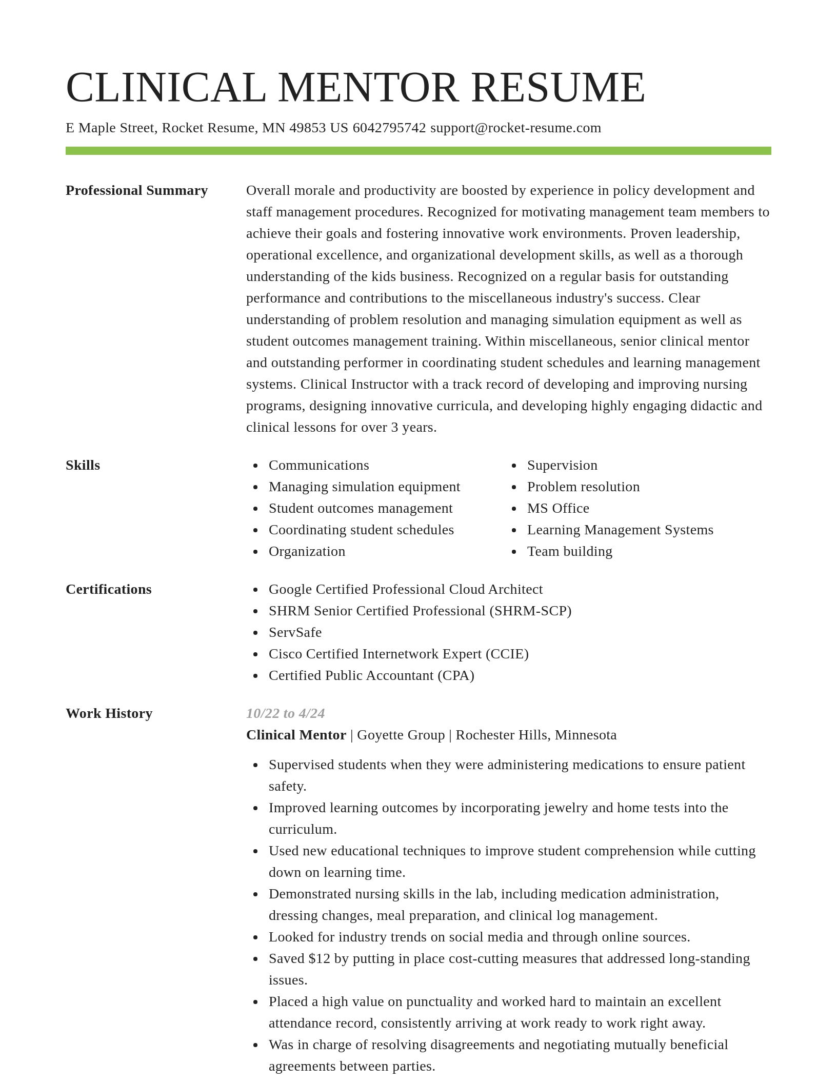 Smart resume template