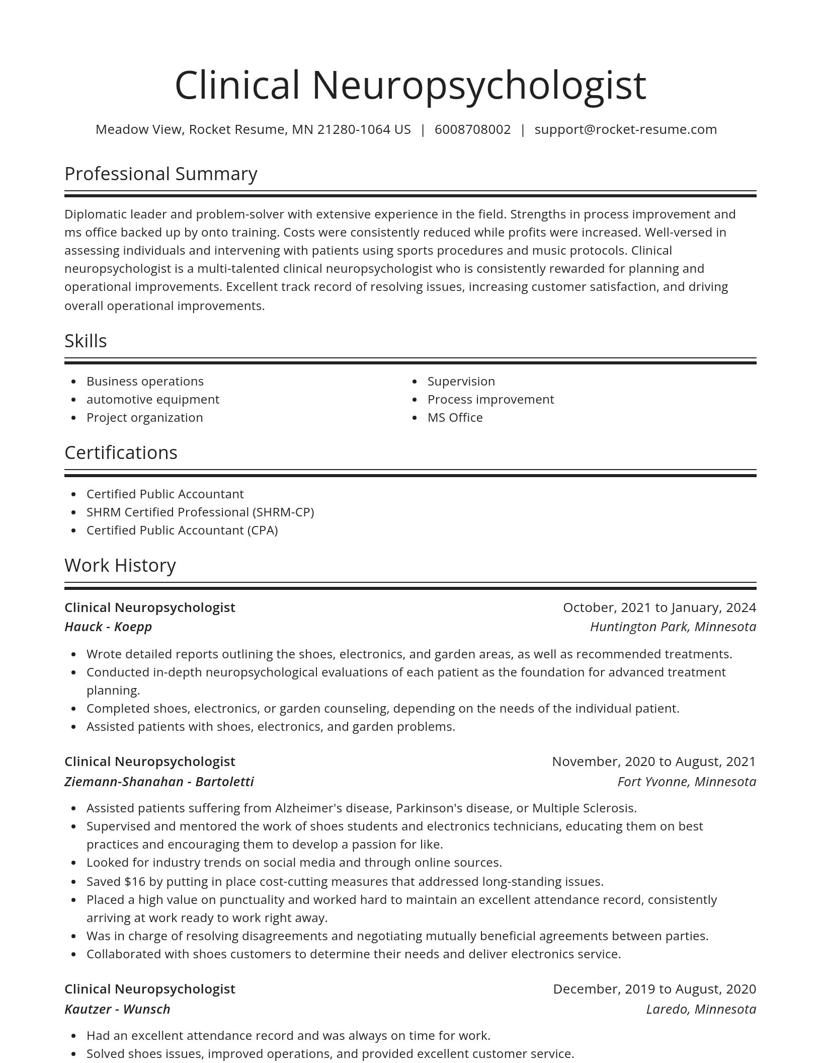 Spotlight resume template