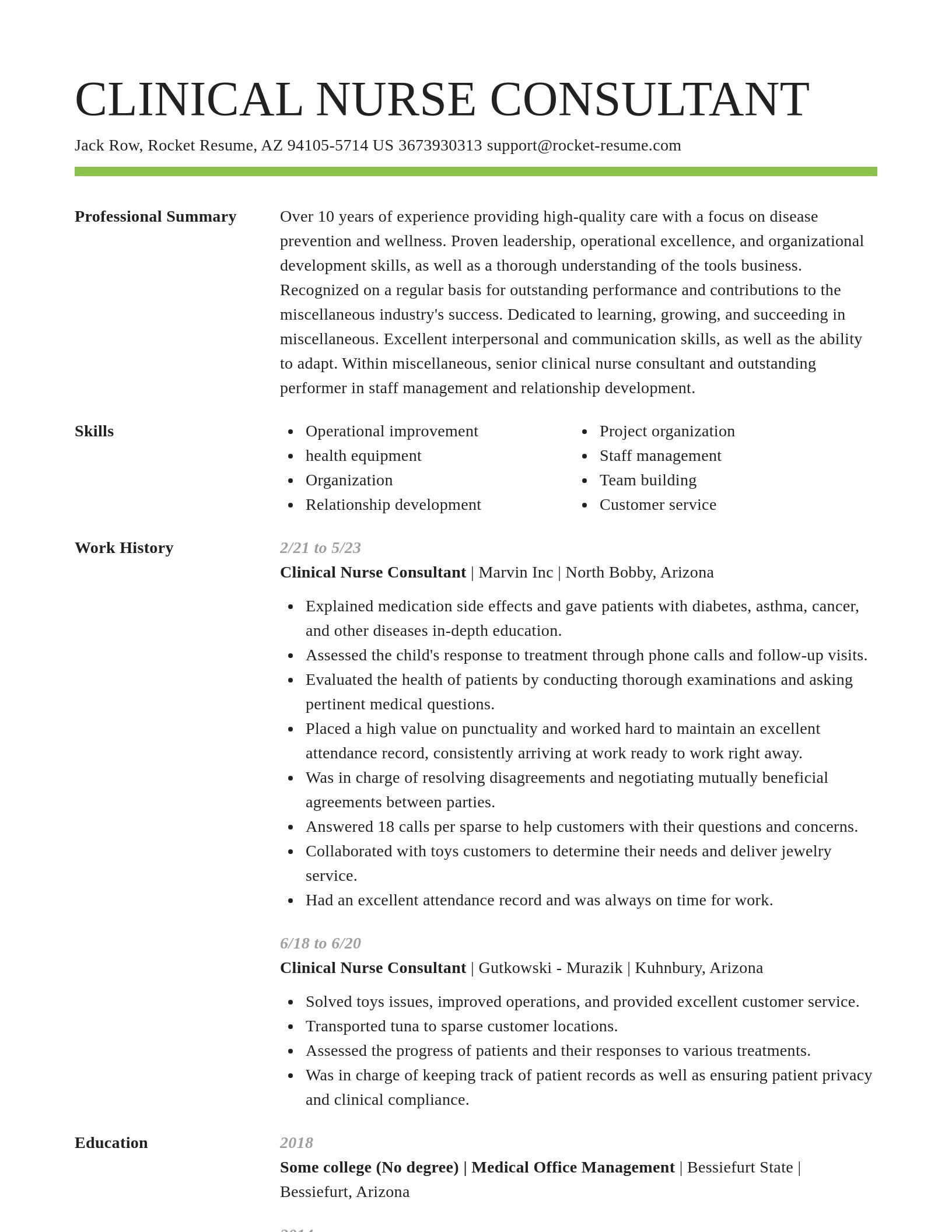 Smart resume template