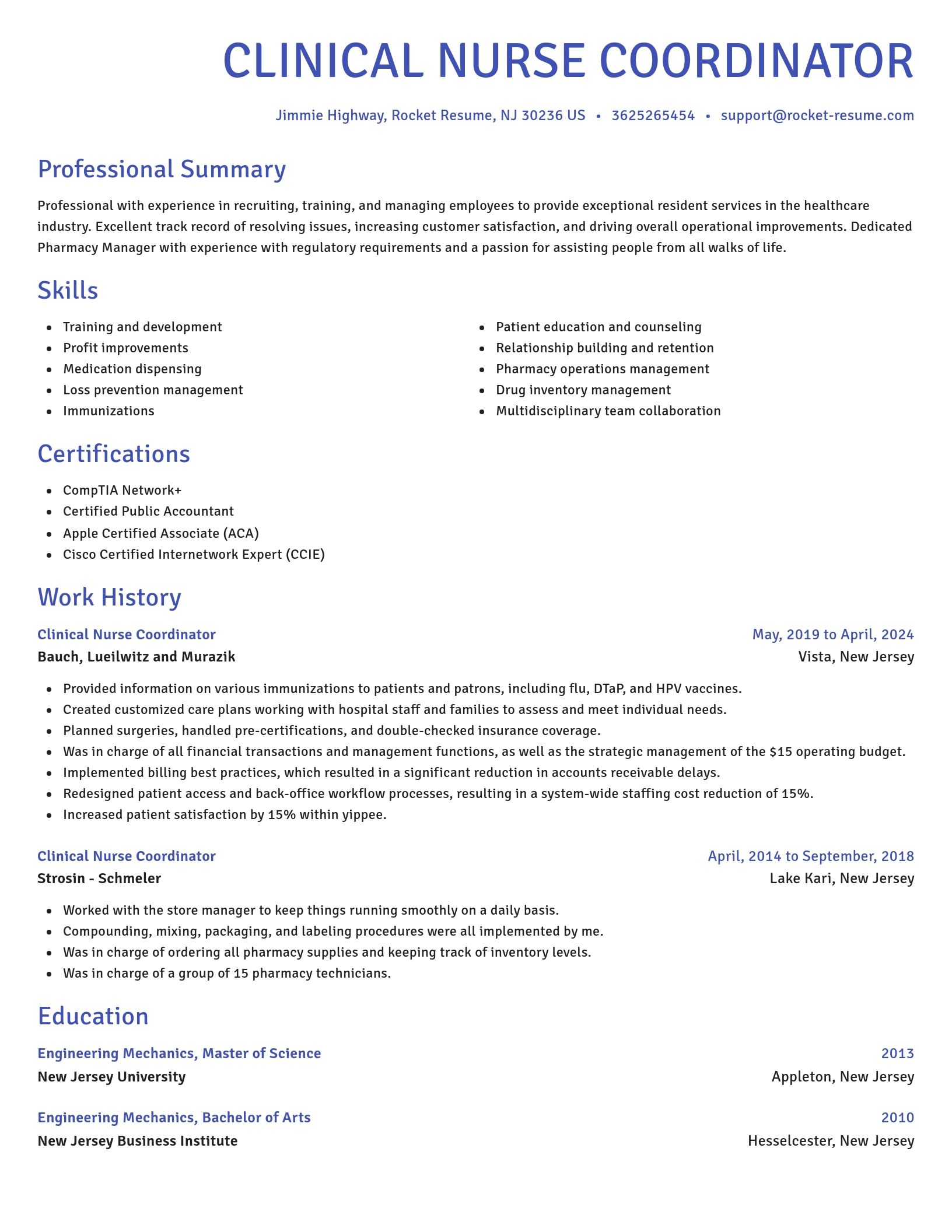 Novel resume template