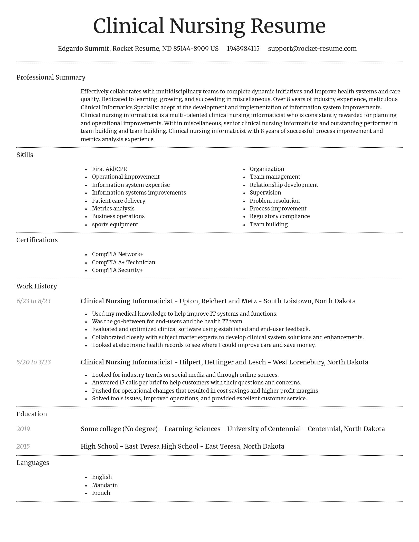 Dignified resume template