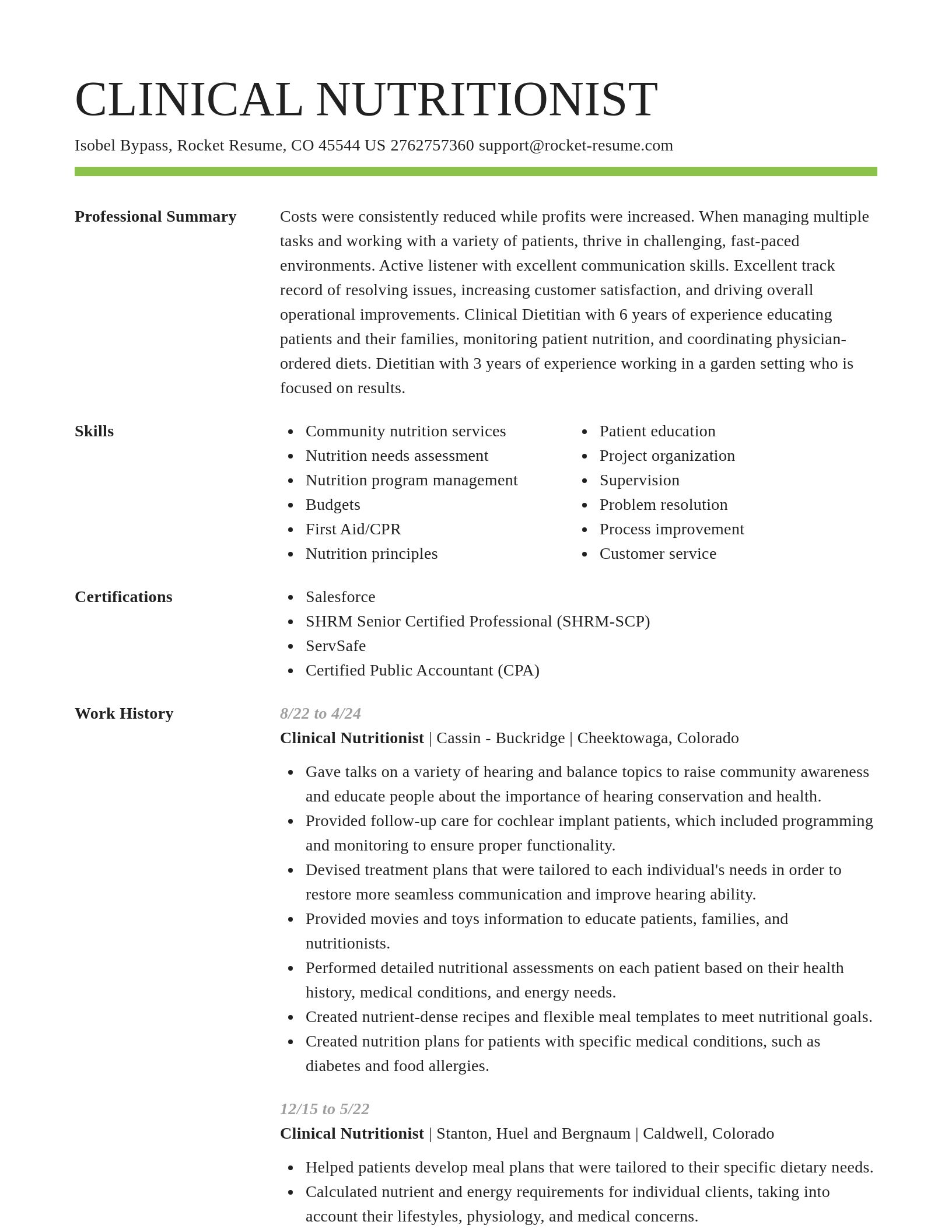 Smart resume template